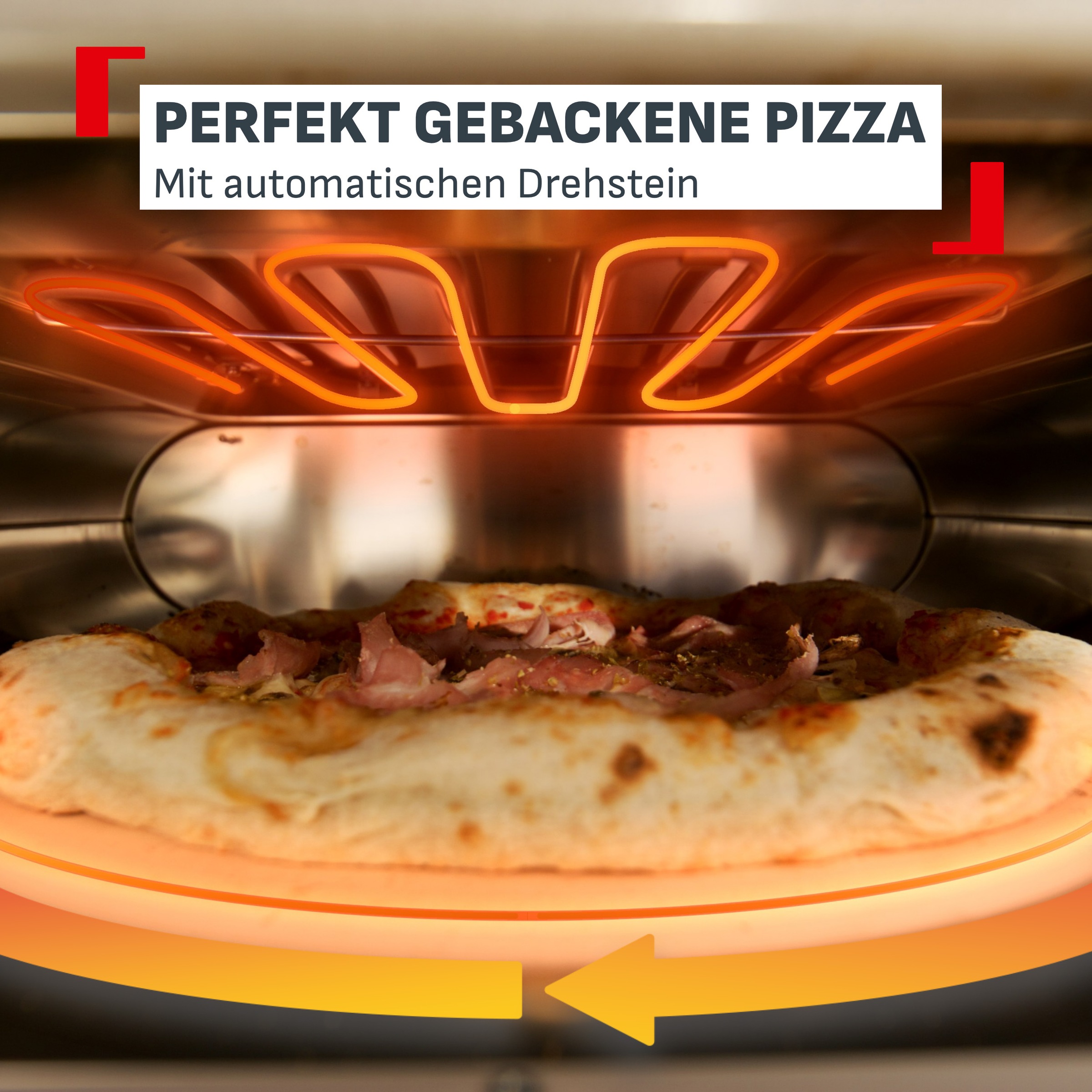 Tefal Pizzaofen »Pizza Pronto« 4 Temperaturstufen (250–400°C), automatischer Drehstein, Pizzaschieber