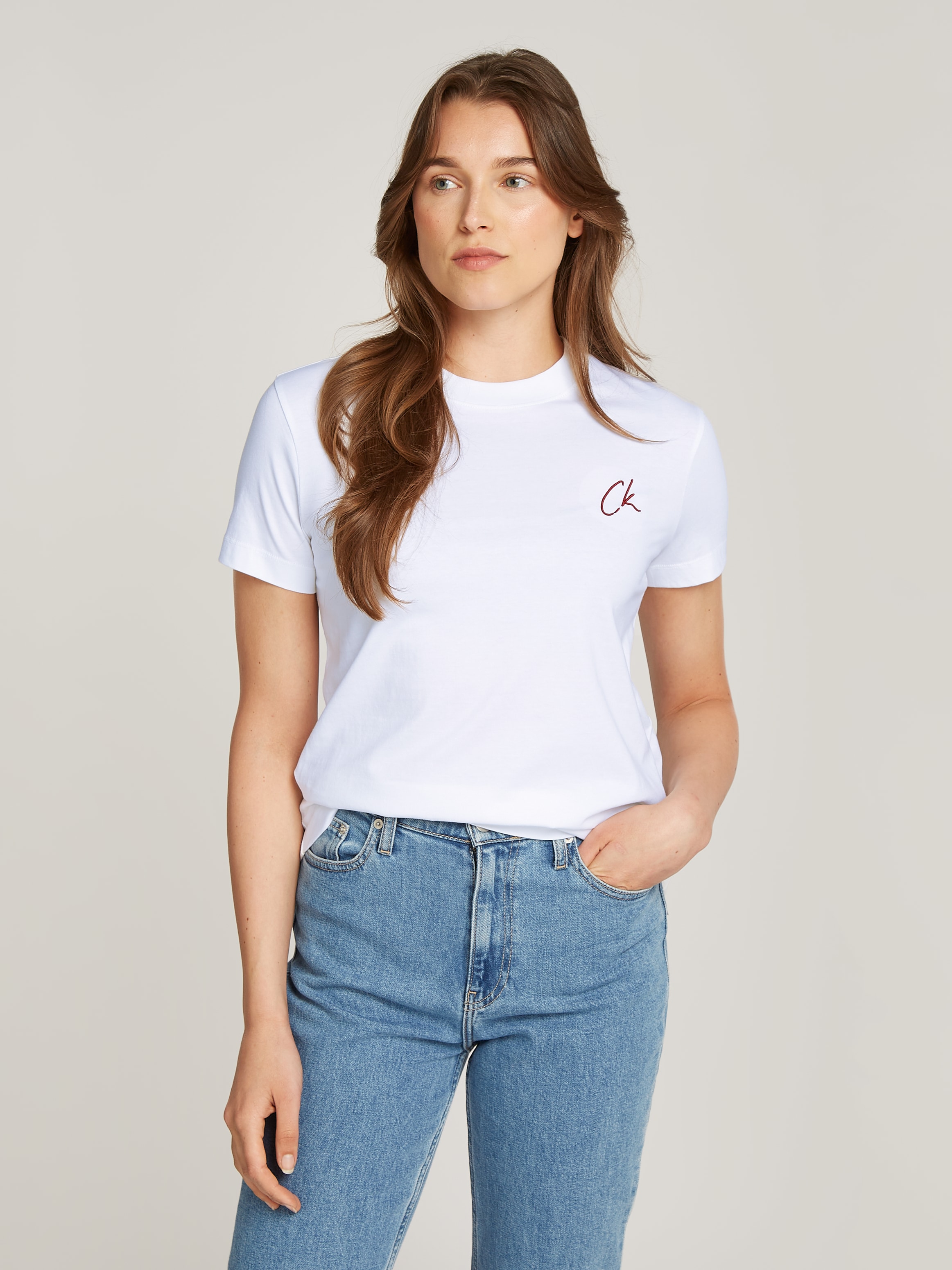 Calvin Klein Jeans T-Shirt "EMBROIDERED CK REGULAR TEE", mit Logostickerei günstig online kaufen