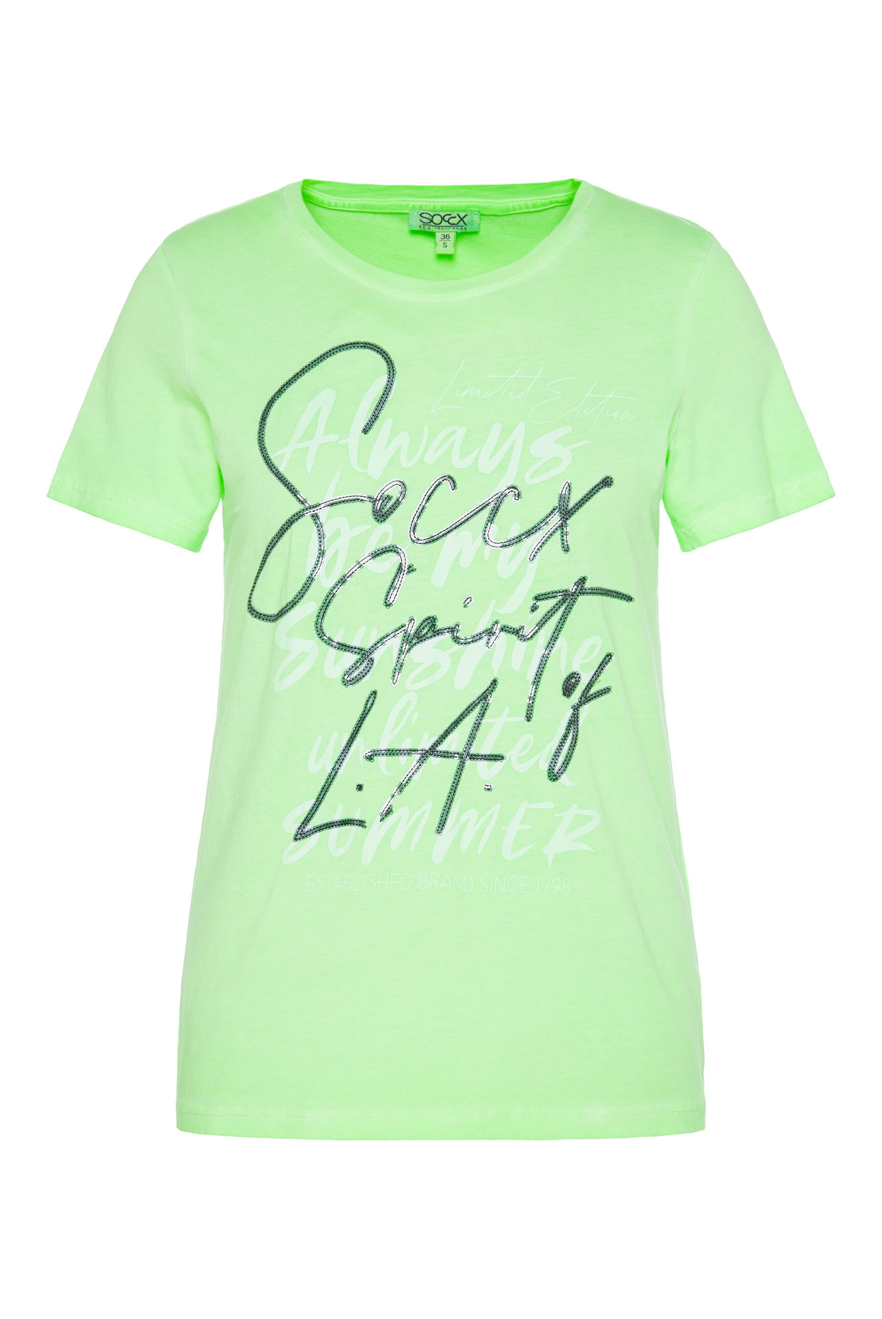 SOCCX Rundhalsshirt, mit Pailletten-Schriftzug