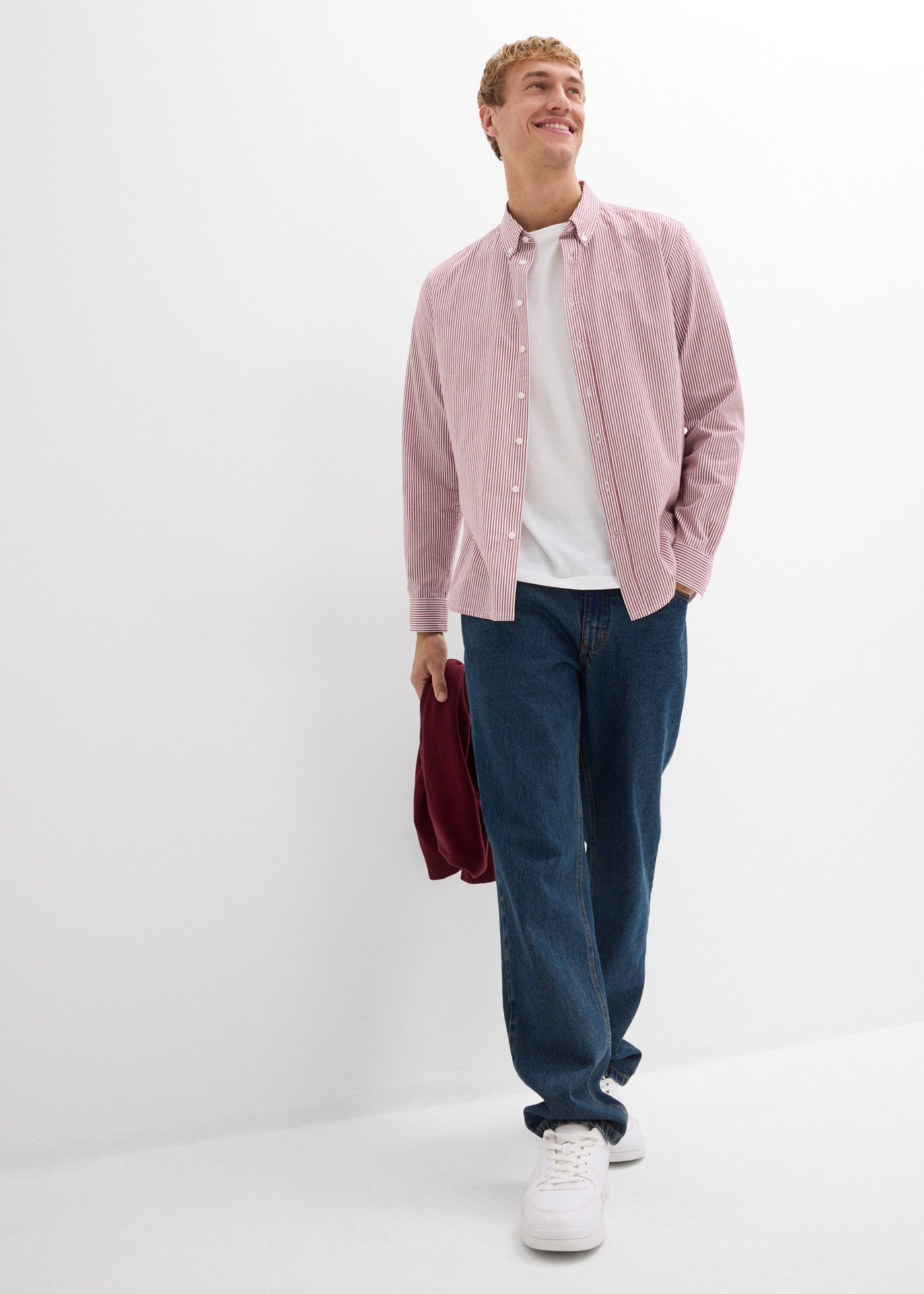 Regular-fit-Jeans BONPRIX, Herren, Gr. 60, N-Gr, dunkelblau denim (länge: regulär), Denim/Jeans, Obermaterial: 99% Baumwolle, 1% Elasthan, regular fit lang, Jeans, 5-Pocket Form 3