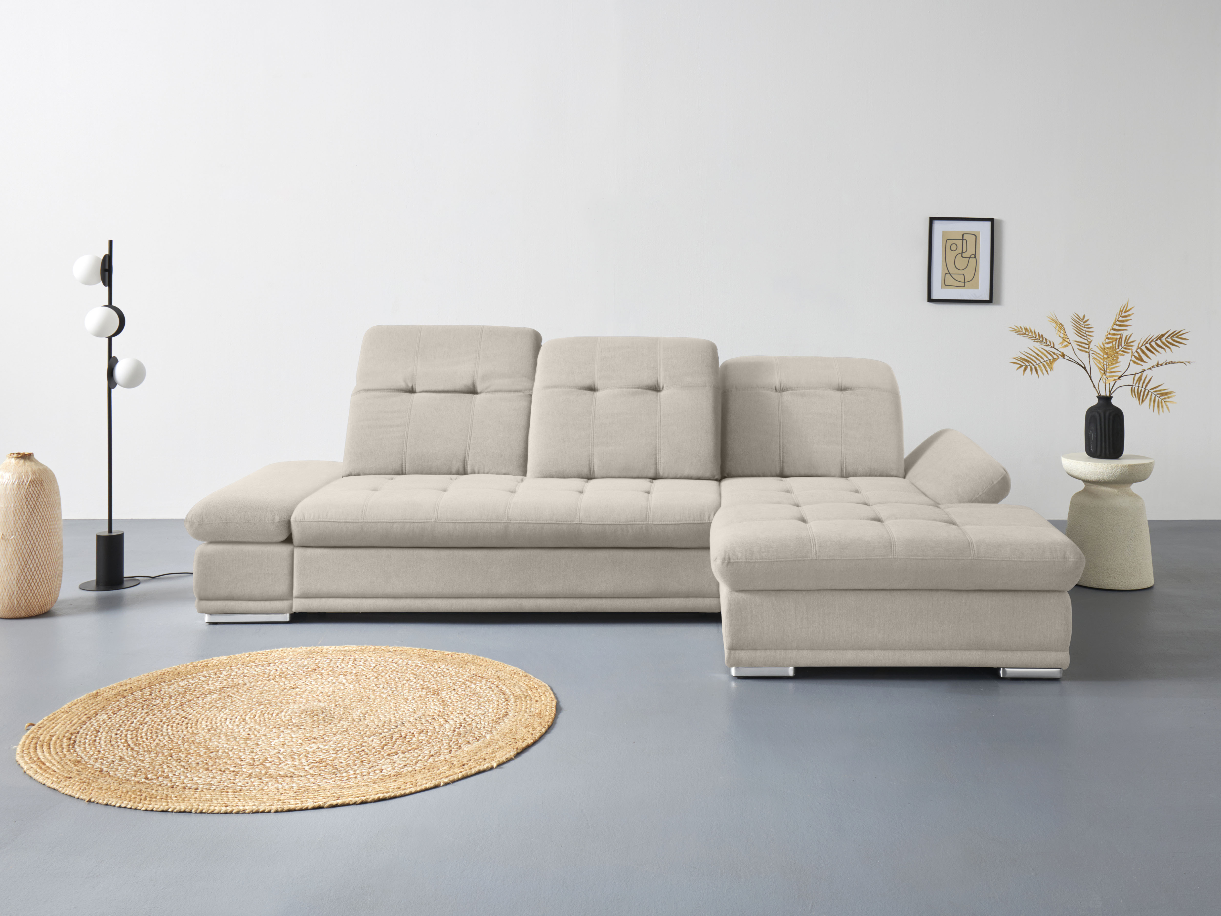 COTTA Ecksofa "Holiday L-Form mit Sitztiefen-, Armteil- und Kopfteilverstellung" wahlweise mit Schlaffunktion & Bettkasten