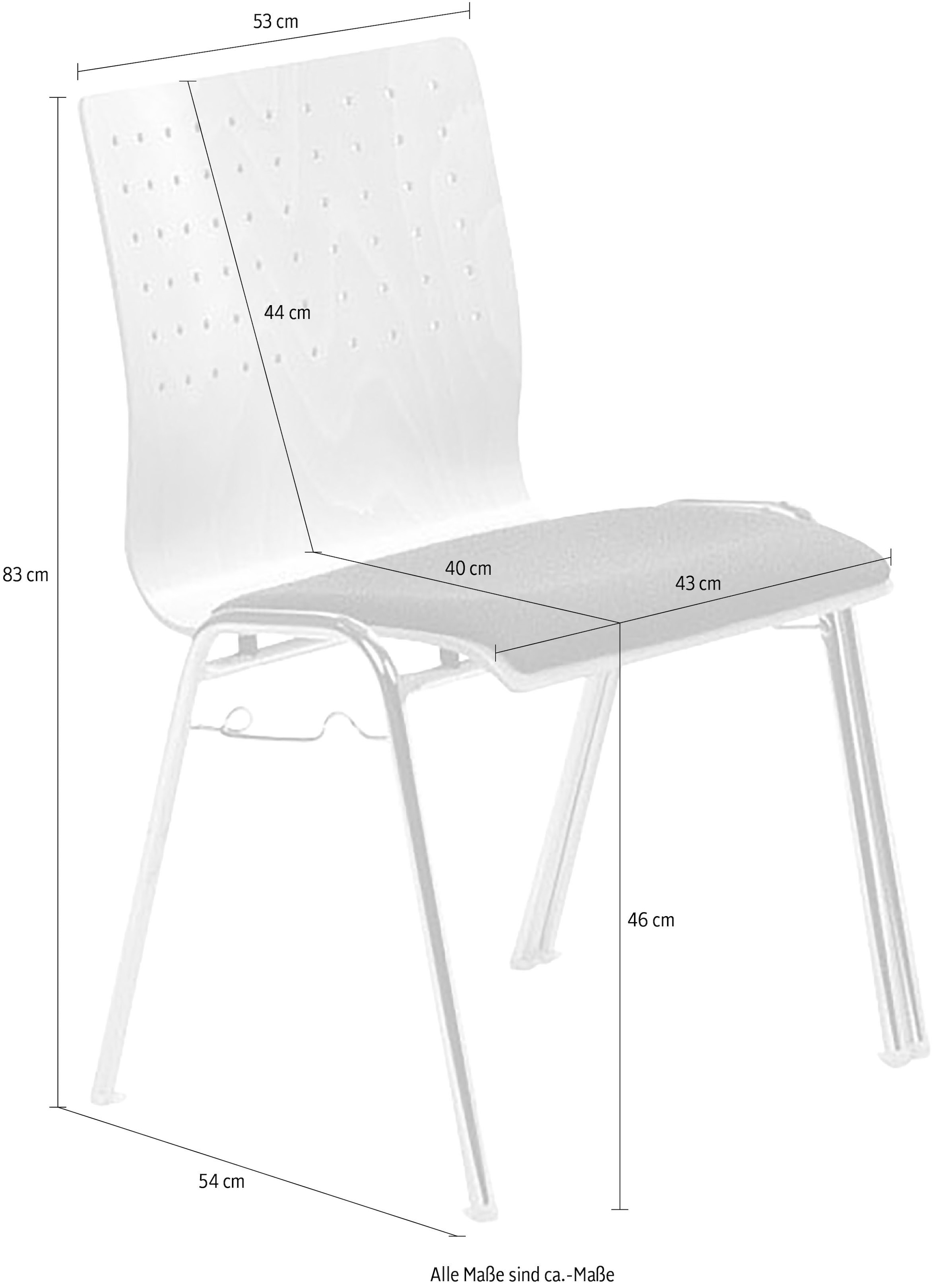 Mayer Sitzmöbel »2118«, bis 10 Stk. Sale stapelbar Polyester), (100% Struktur bei BAUR Stapelstuhl Besucherstuhl 