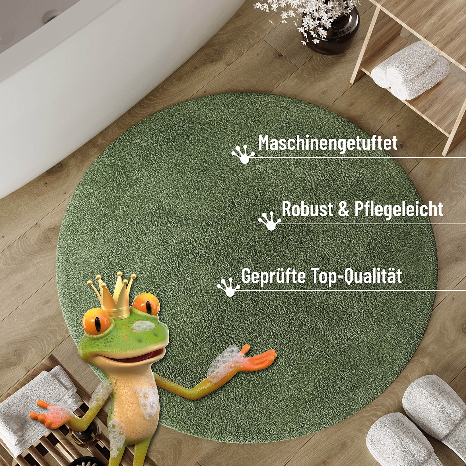 Wecon home Basics Badematte »Erik« Höhe 20 mm waschbar, rutschfest, sehr weich, strapazierfähig, pflegeleicht