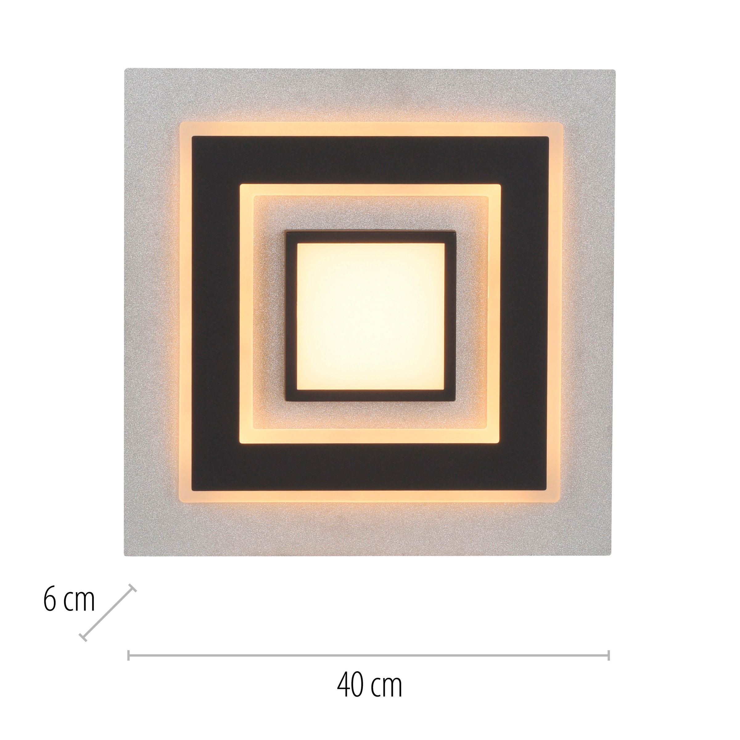 JUST LIGHT LED Deckenleuchte »Deckenleuchte CICHIO« LED-Board 1 Stk. Silber mit Glitzereffekt, schwarz matt strukturiert und schwarz-chrom