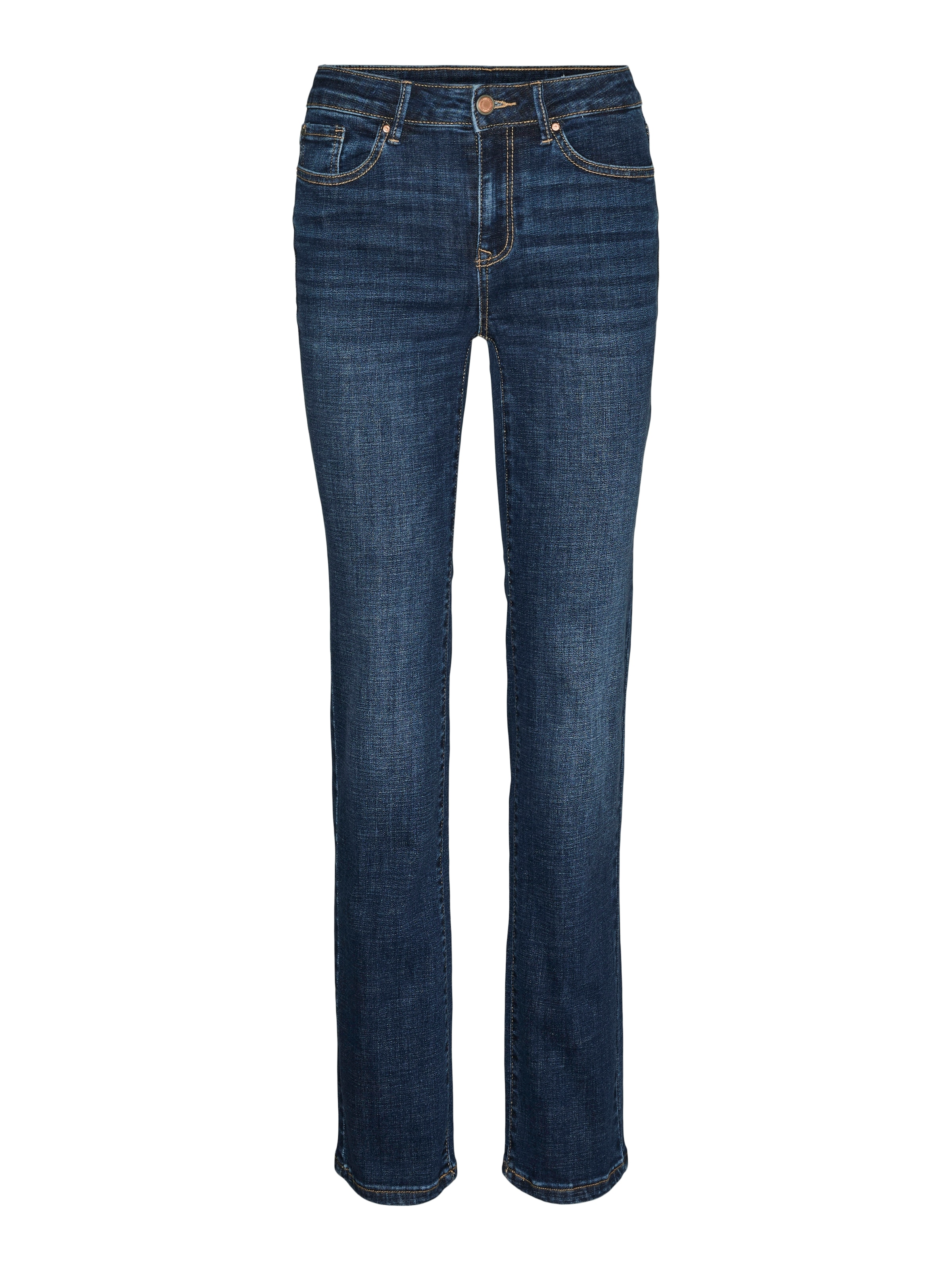 Vero Moda Straight-Jeans »VMFLASH MR STRAIGHT JEANS LI3300 GA NOOS« Baumwollmischung mit Stretch, regular waist, straight fit