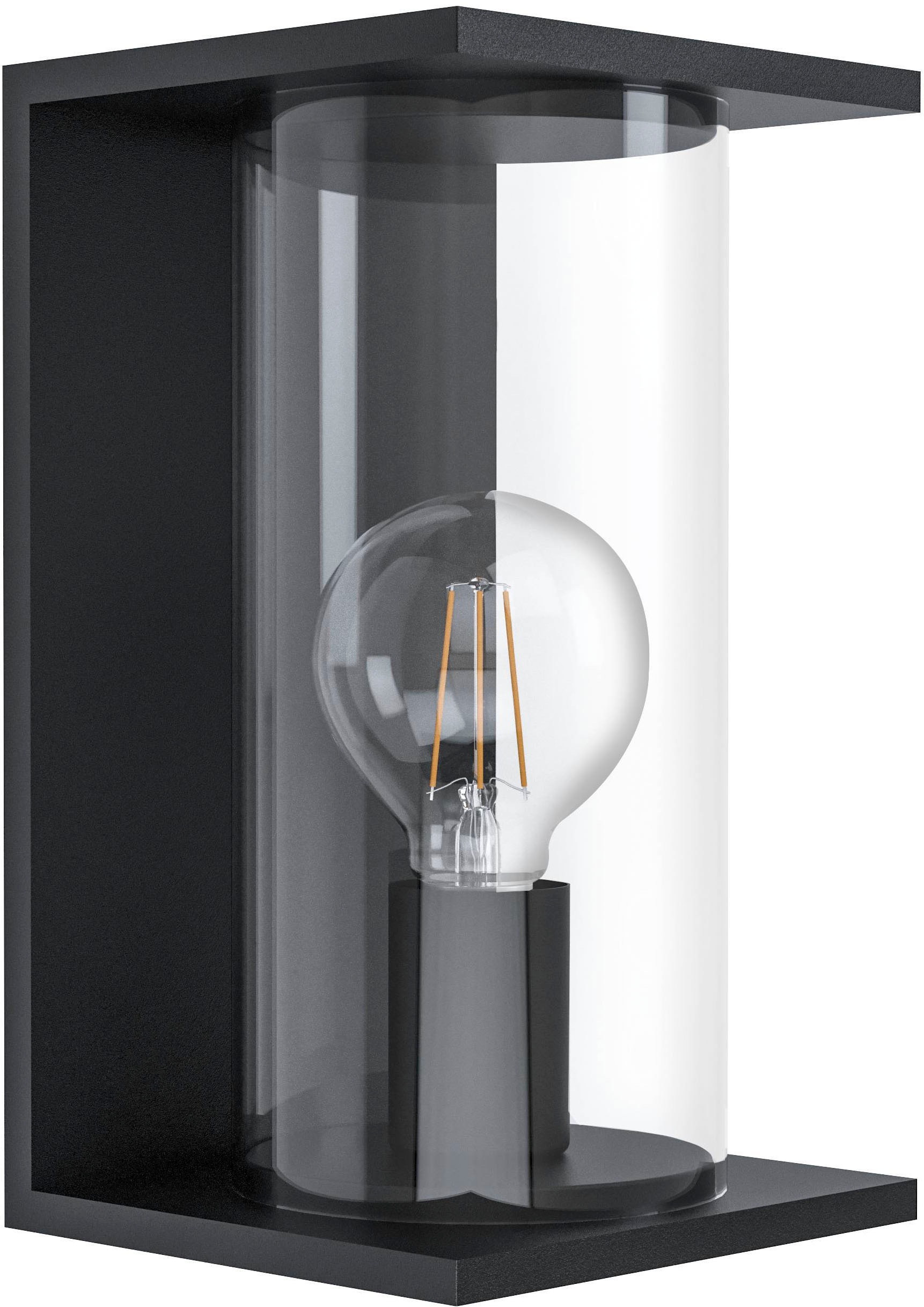 EGLO Wandleuchte »Cascinetta Außen Wandlampe, Außenleuchte, verzinkter Stahl, E27, IP44« E27 1 Stk. Wand-/Deckenleuchte - L16,5 x H28 x AL16,5 cm - schwarz - 1X40W exkl.