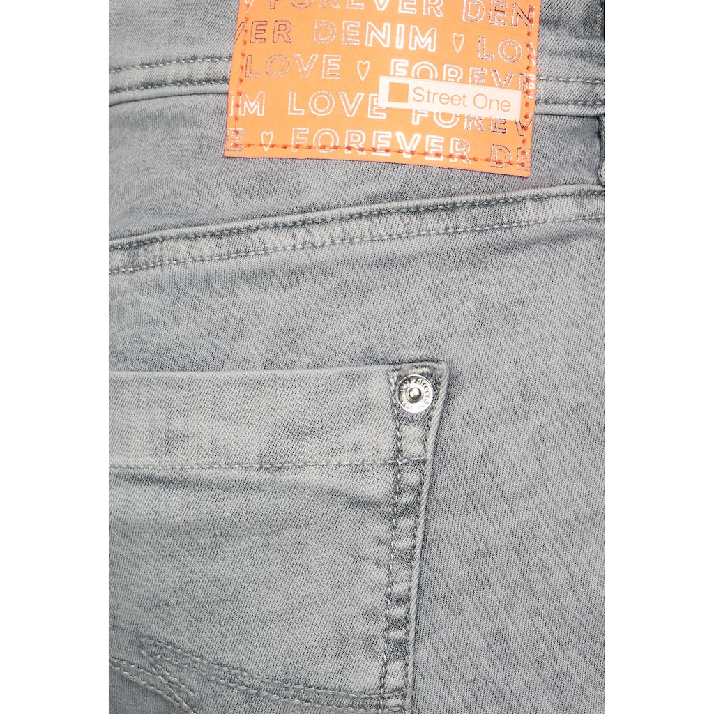 Damenmode Jeans STREET ONE Comfort-fit-Jeans, 4-Pocket Style grau