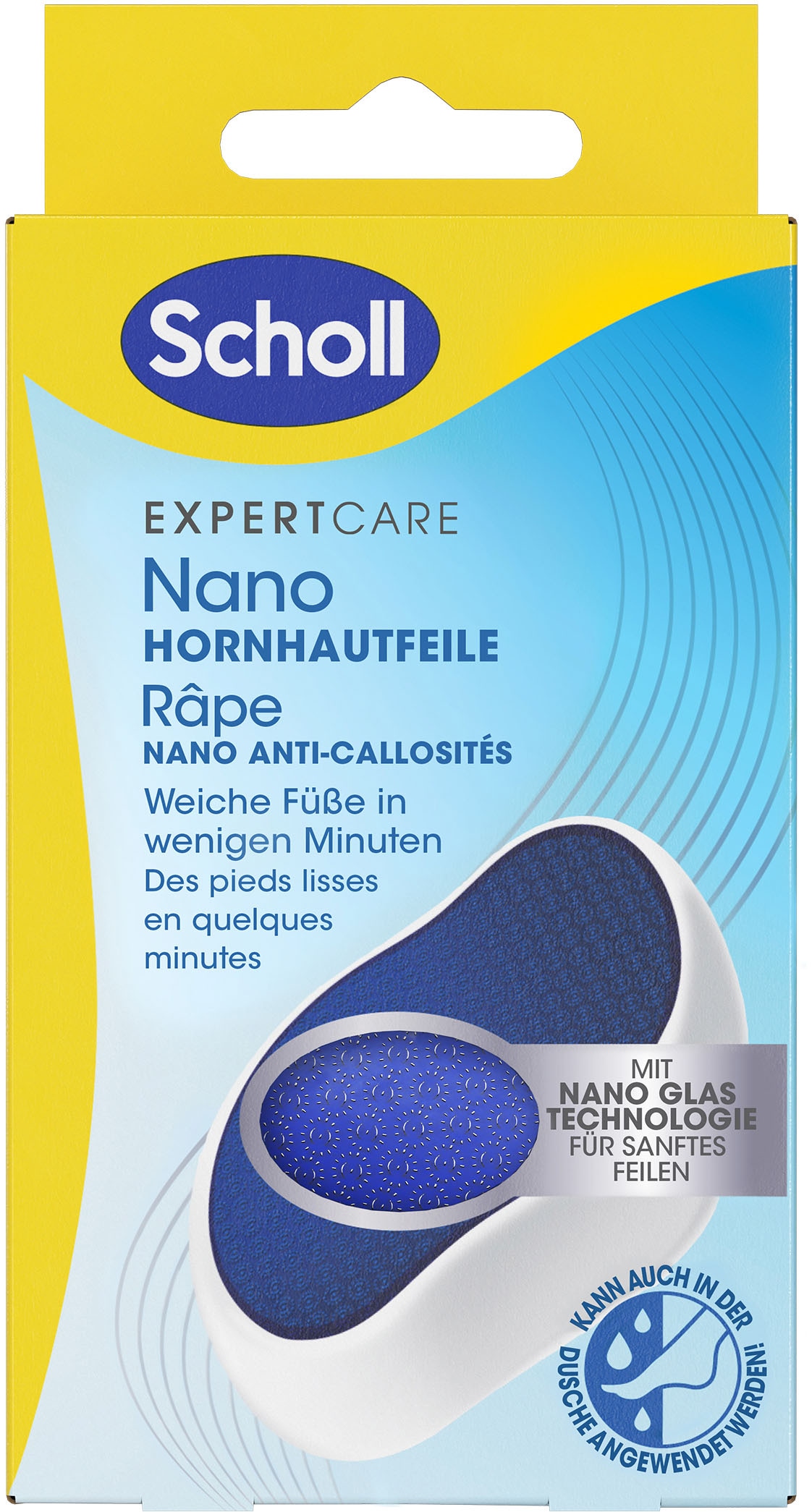 Scholl Hornhautfeile »Nano Hornhautfeile«, für trockene & nasse Füße geeignet