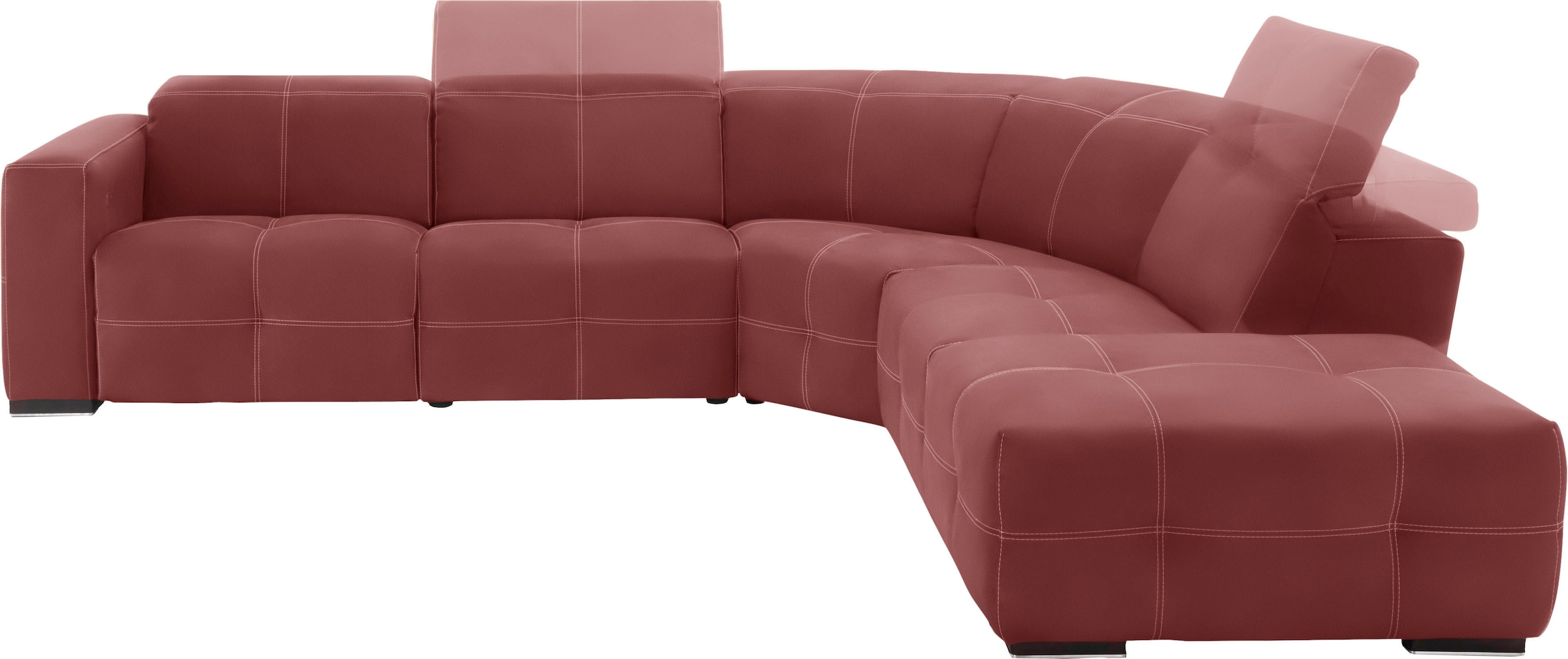 Egoitaliano Ecksofa "Sauvanne, Designsofa der Extraklasse, elegant und bequem, L-Form" wahlweise mit elektrischer Relaxfunktion, Kopfteilverstellung