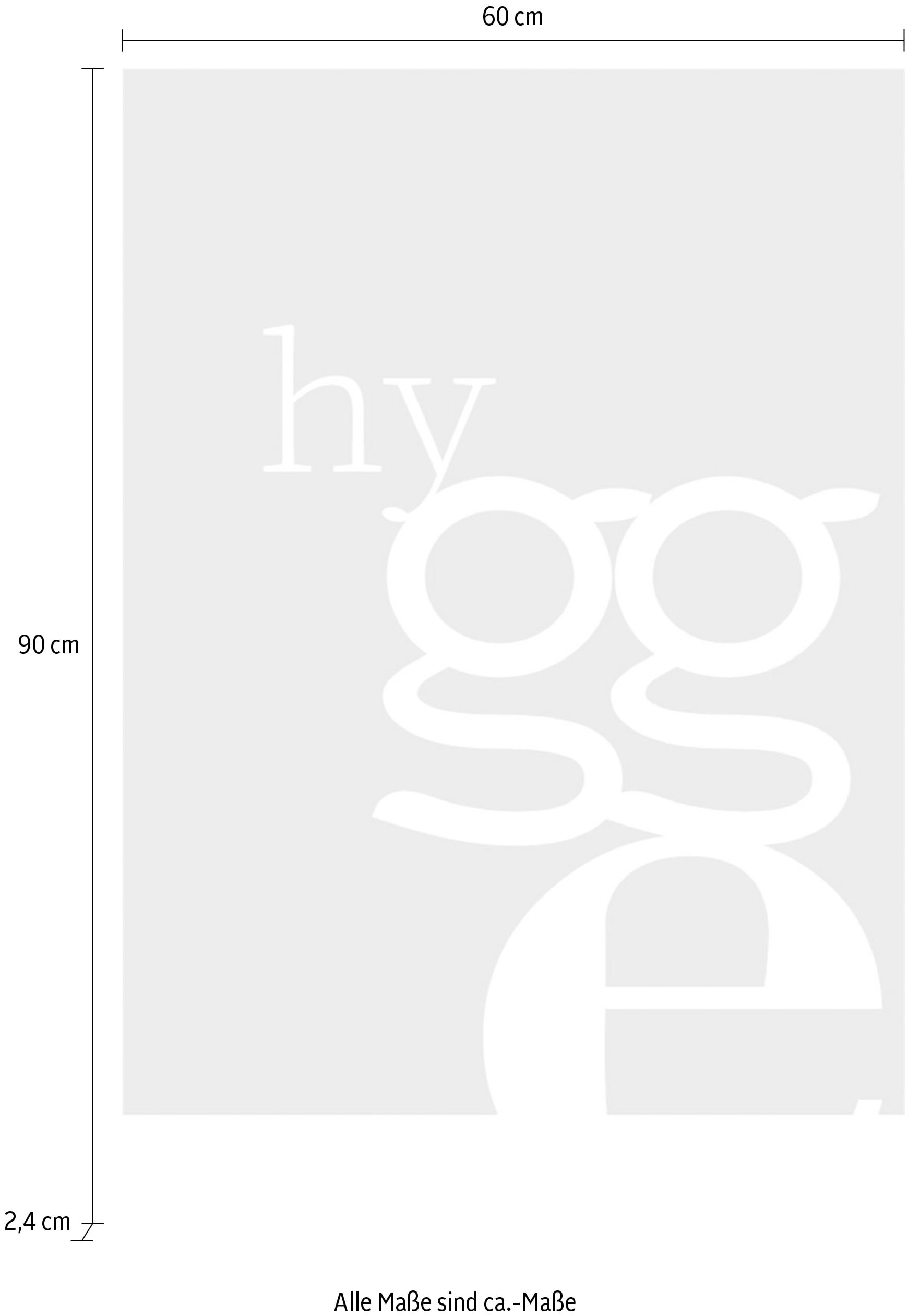 queence Acrylglasbild »hygge«, Schwarz-Weiß-Sprüche-Sprüche & Texte-Schriftzug, Fine Art-Print in Galeriequalität