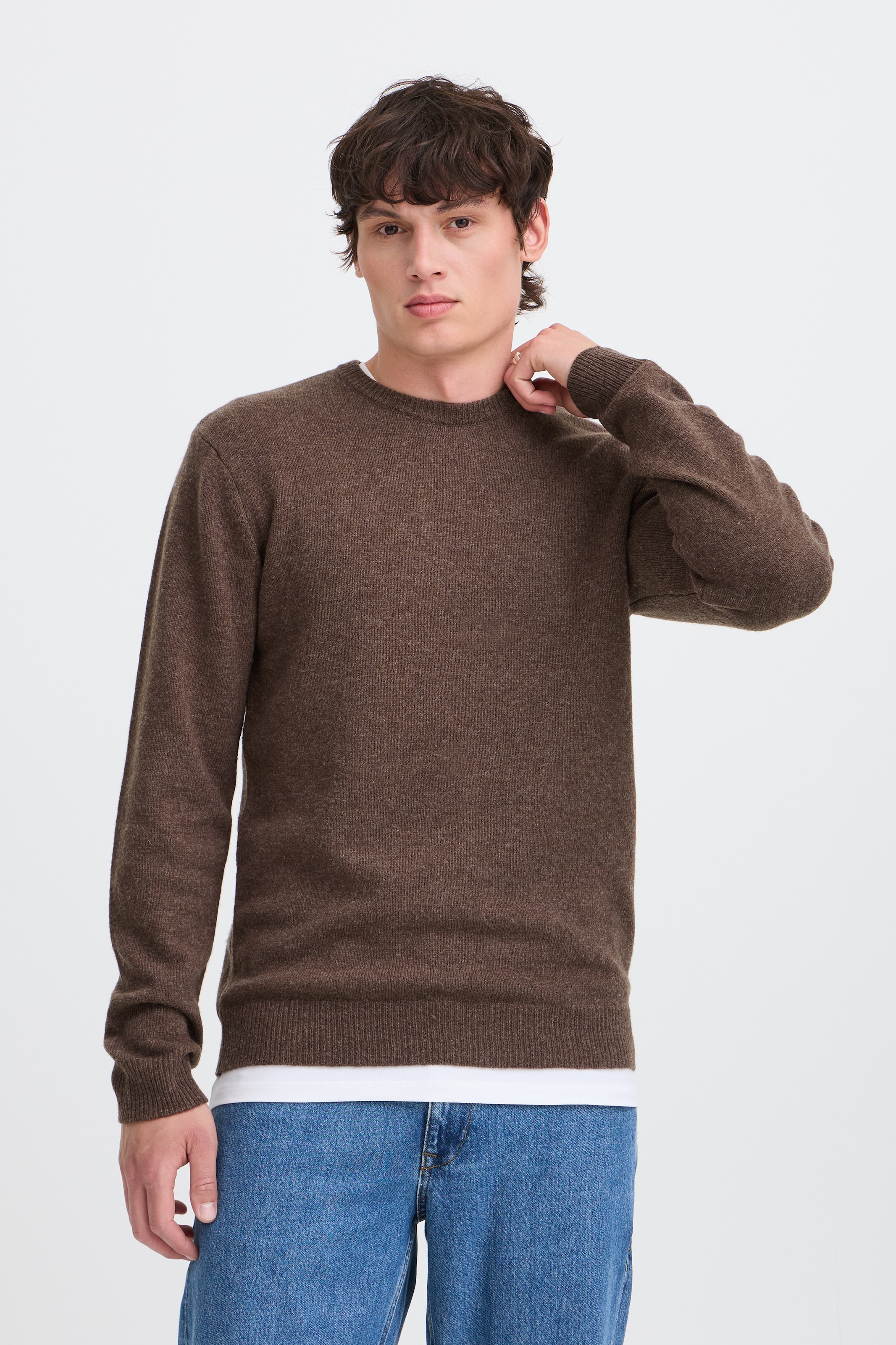 Blend Strickpullover "BHBRANKO CREW KNIT" Wollmischung, regular fit