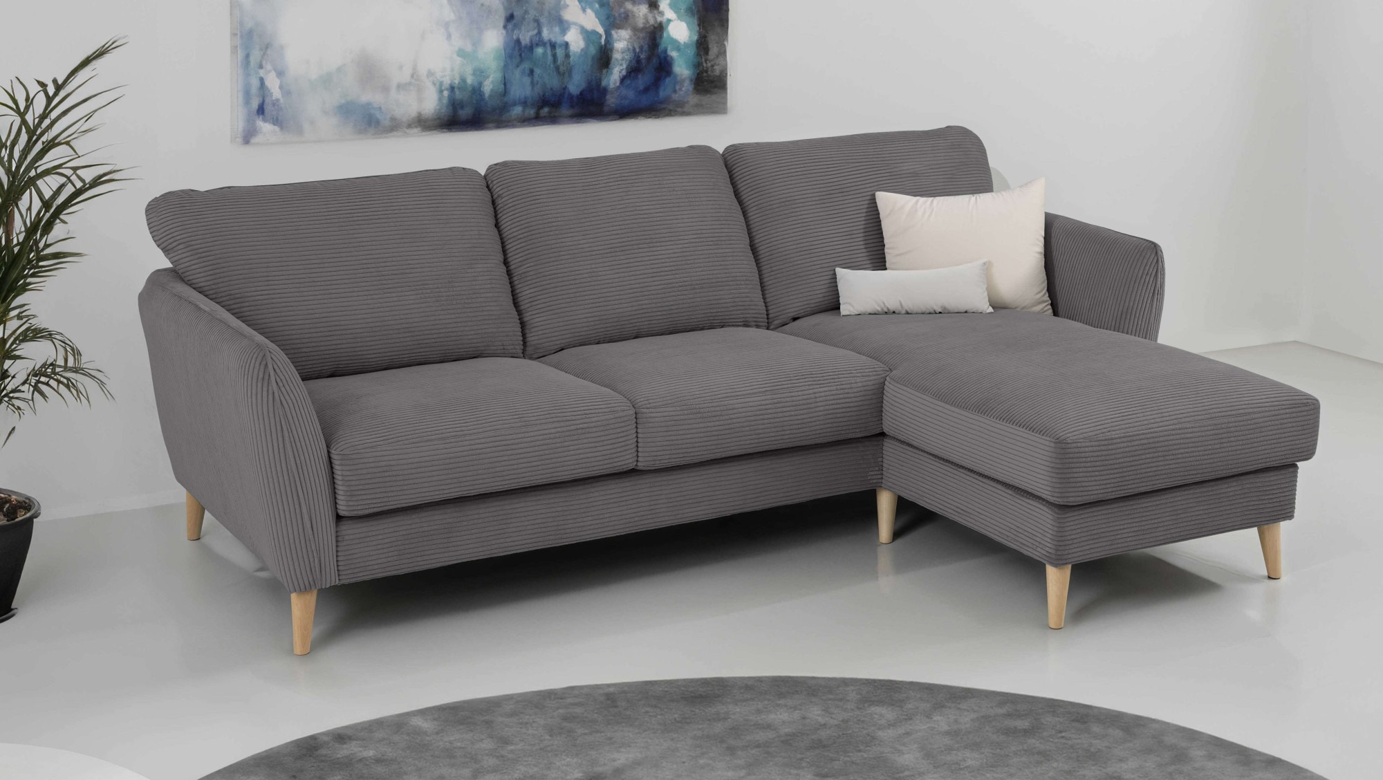 OTTO home Ecksofa "MARSEILLE (242/152cm),L-Form, Rec. rechts/links" Massivholzbeine aus Eiche, in verschieden Bezügen und Farbvarianten