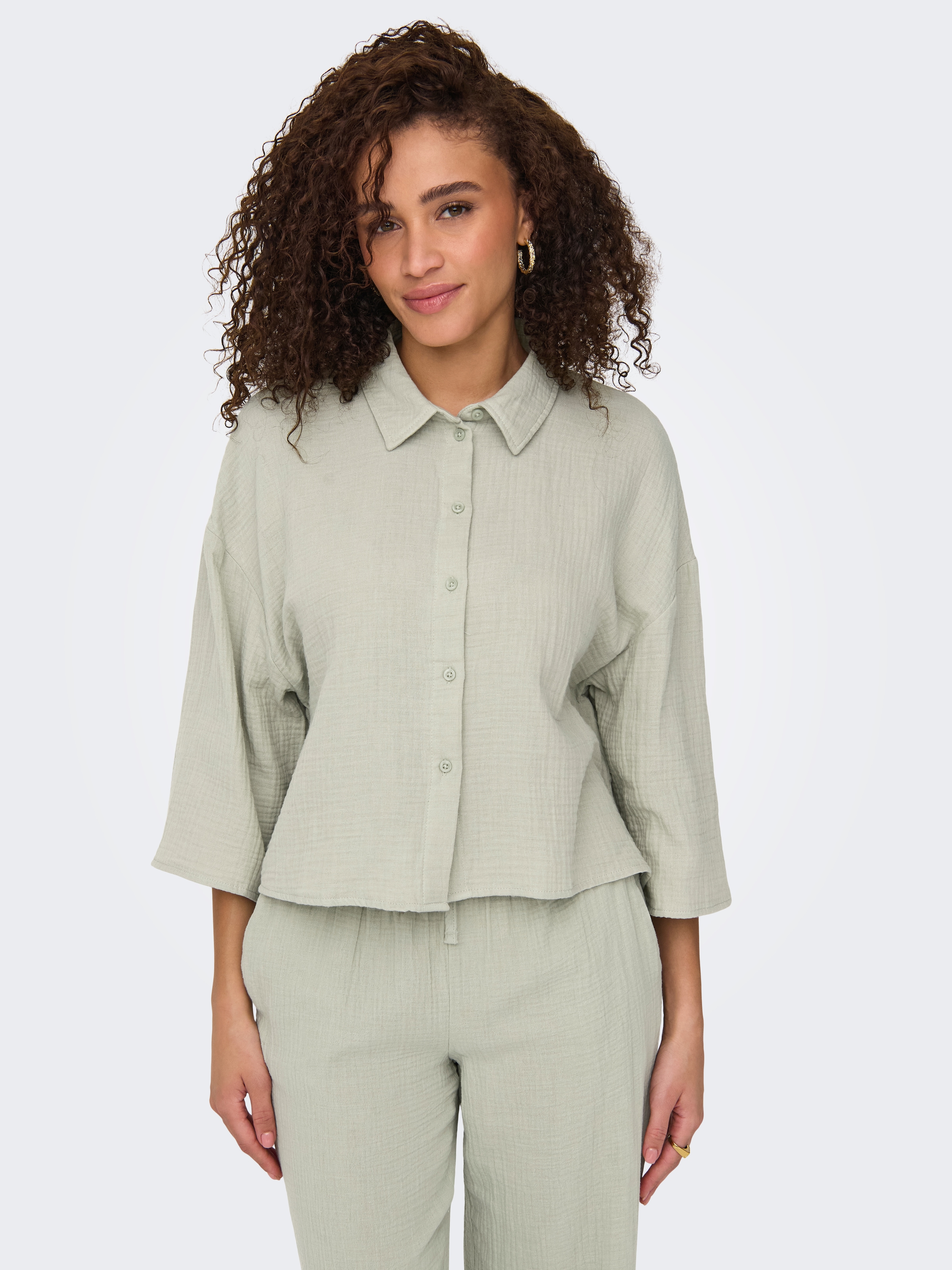 JDY Hemdbluse "JDYTHEIS LIFE 3/4 CROP SHIRT WVN NOOS" Baumwolle, regular fi günstig online kaufen