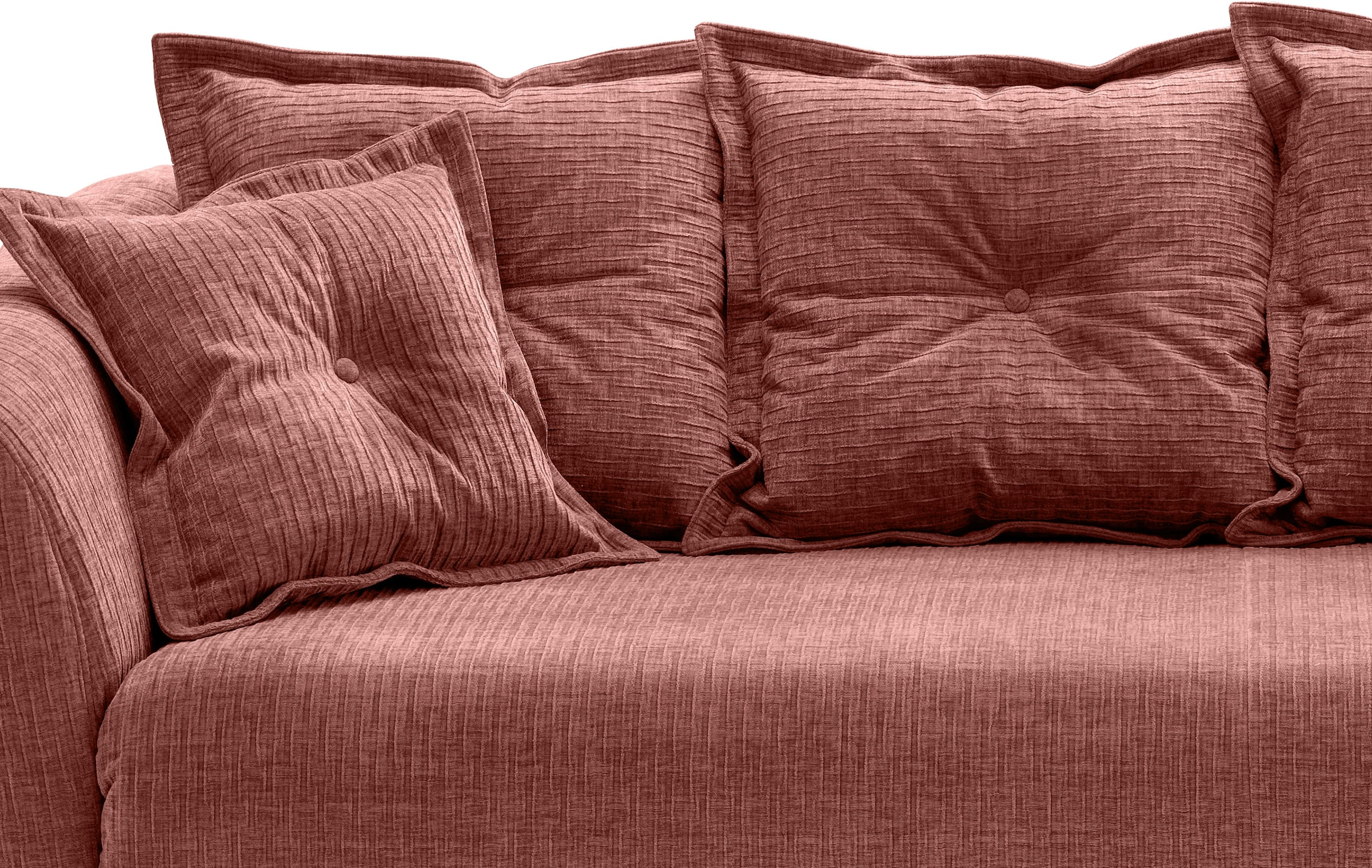 Home affaire 3-Sitzer »Baggio Breite 236 cm, modernes Sofa, hoher Fuß, bequem« schwarze Metallfüße