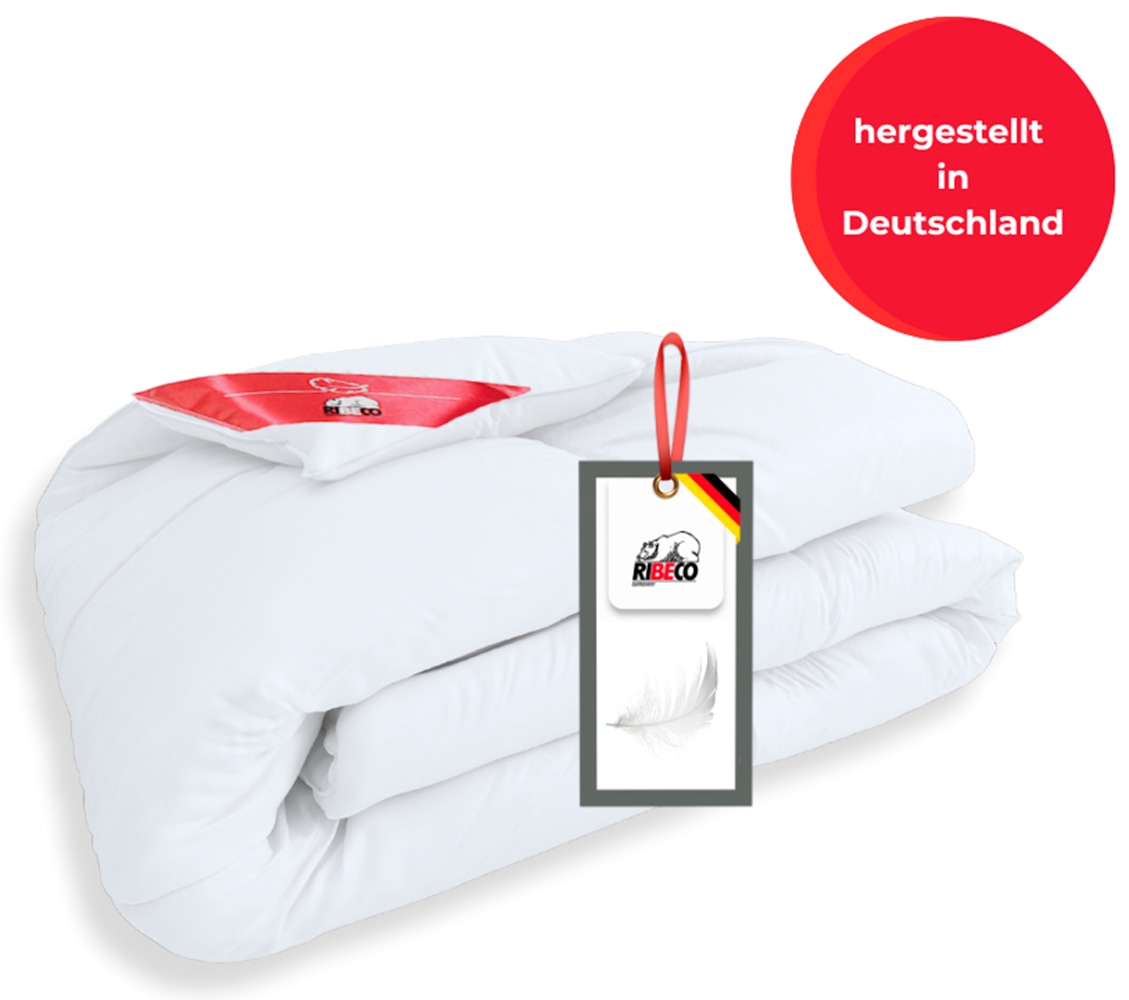 RIBECO Daunenbettdecke "Johanna" warm Füllung 80Daunen20Federn Bezug Baumwo günstig online kaufen