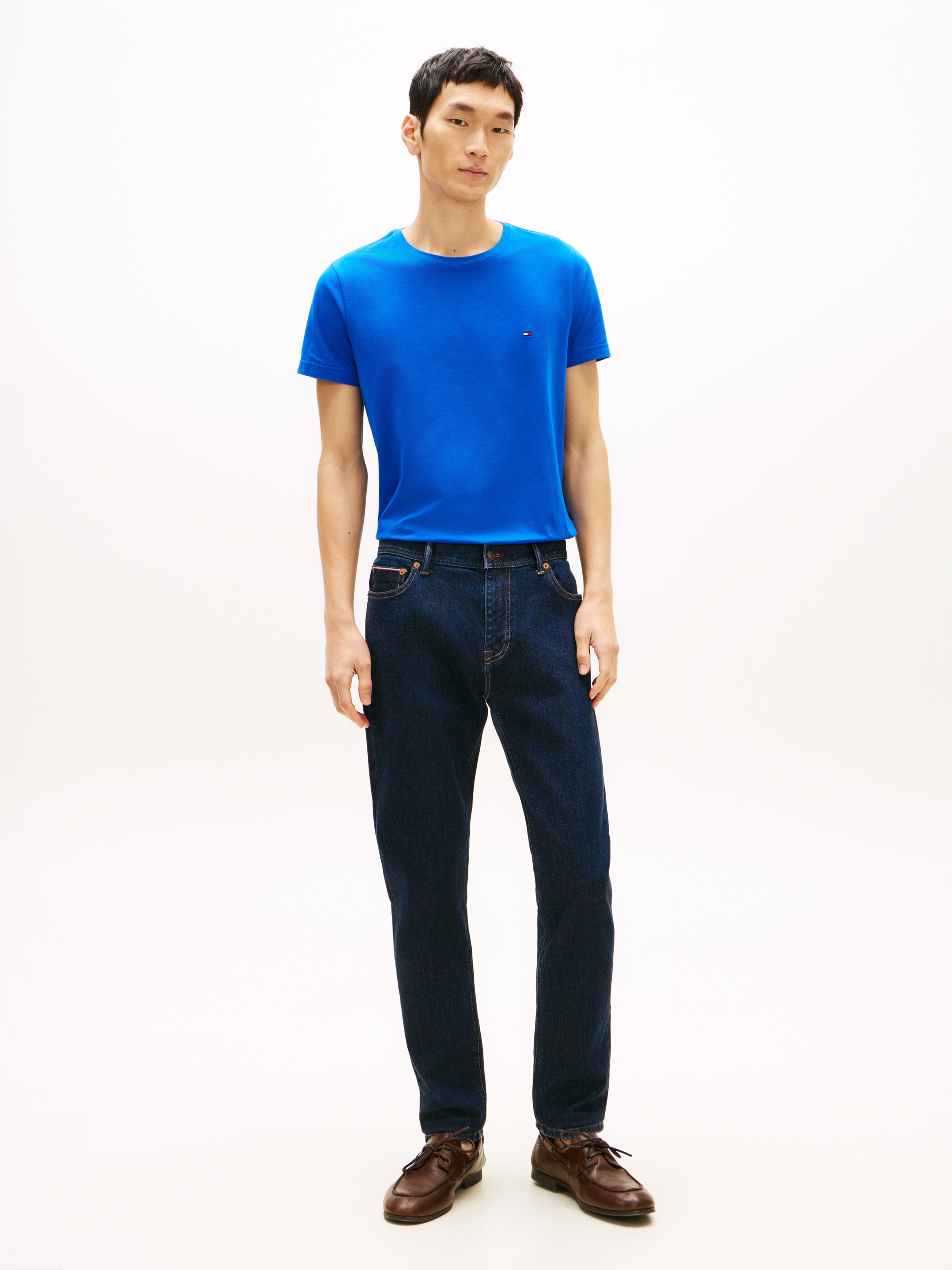 Tommy Hilfiger »STRETCH SLIM FIT« unifarben, casual, slim fit, Baumwollmix, Rundhals