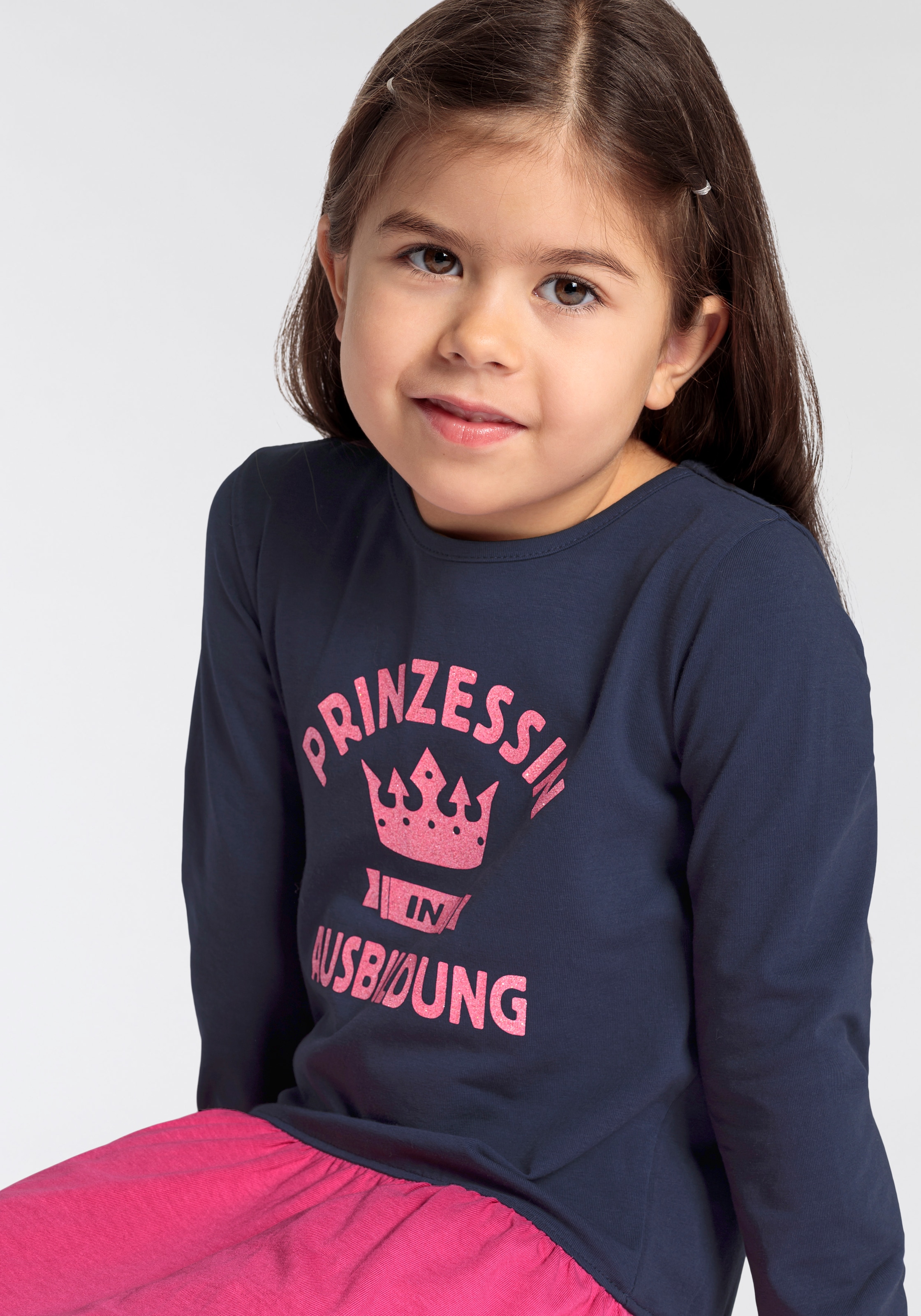 KIDSWORLD Jerseykleid »PRINZESSIN IN AUSBILDUNG«, kleine für | online BAUR Sprüchedruck Mädchen bestellen