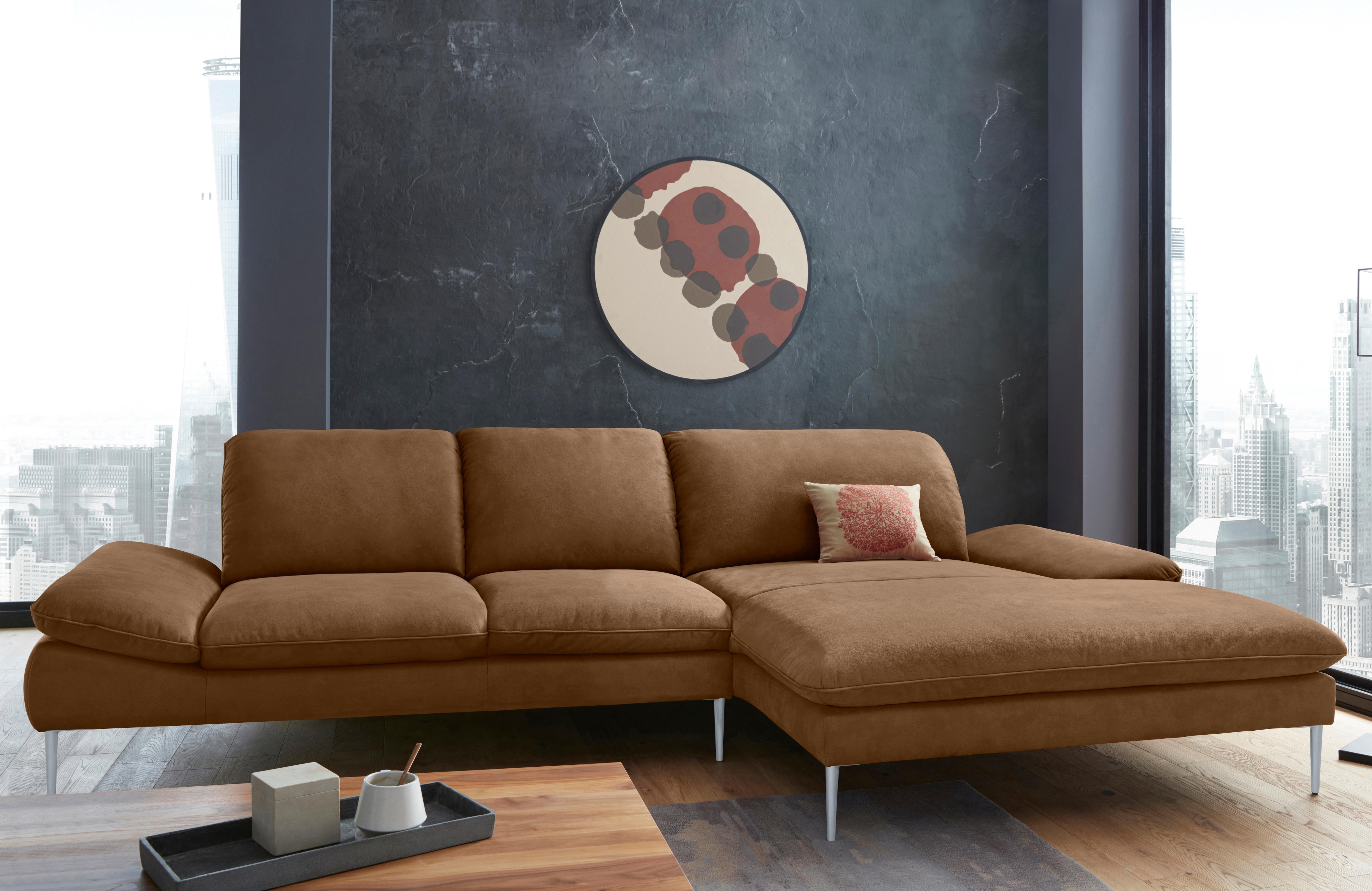 W.SCHILLIG Ecksofa "enjoy&MORE, Designsofa, bequem, zeitlos und elegant, L-Form" mit Sitztiefenverstellung, Füße silber matt, Breite 340 cm
