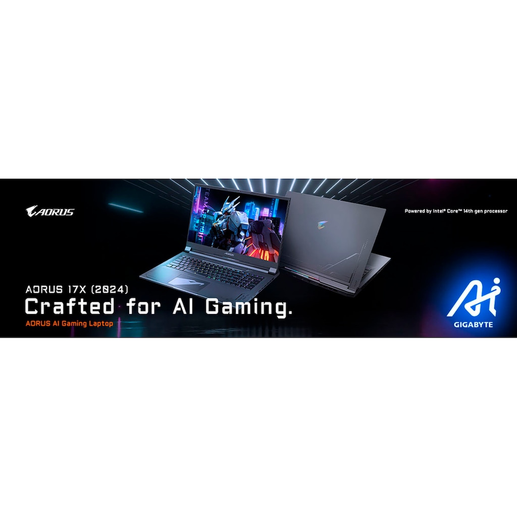 Gigabyte Gaming-Notebook »GIGABYTE AORUS 17X AXG-64DE665SH«, 43,94 cm, / 17,3 Zoll, Intel, Core i9, GeForce RTX 4080, 1000 GB SSD