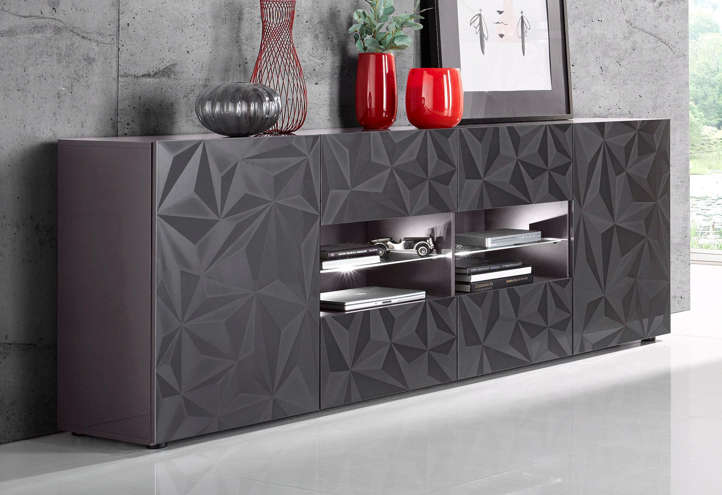 Home affaire Sideboard "Prisma Breite 241, Kommode 2 Türen, 4 Schubkästen, günstig online kaufen