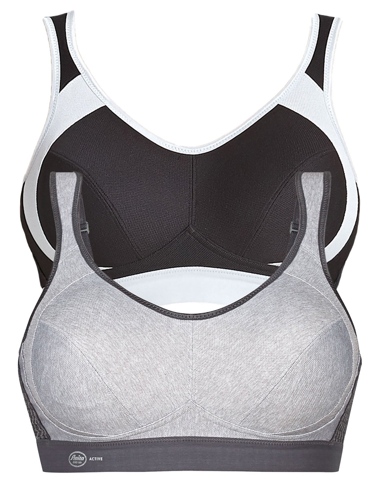 Sport-BH ANITA "Sport BH extreme control", Damen, Gr. 95, Cup G, bunt (erdgrau schwarz), Stoff, Obermaterial: 76% Polyester PES. 19% Polyamid PA. 5% Elasthan EL., BHs Sport-BH