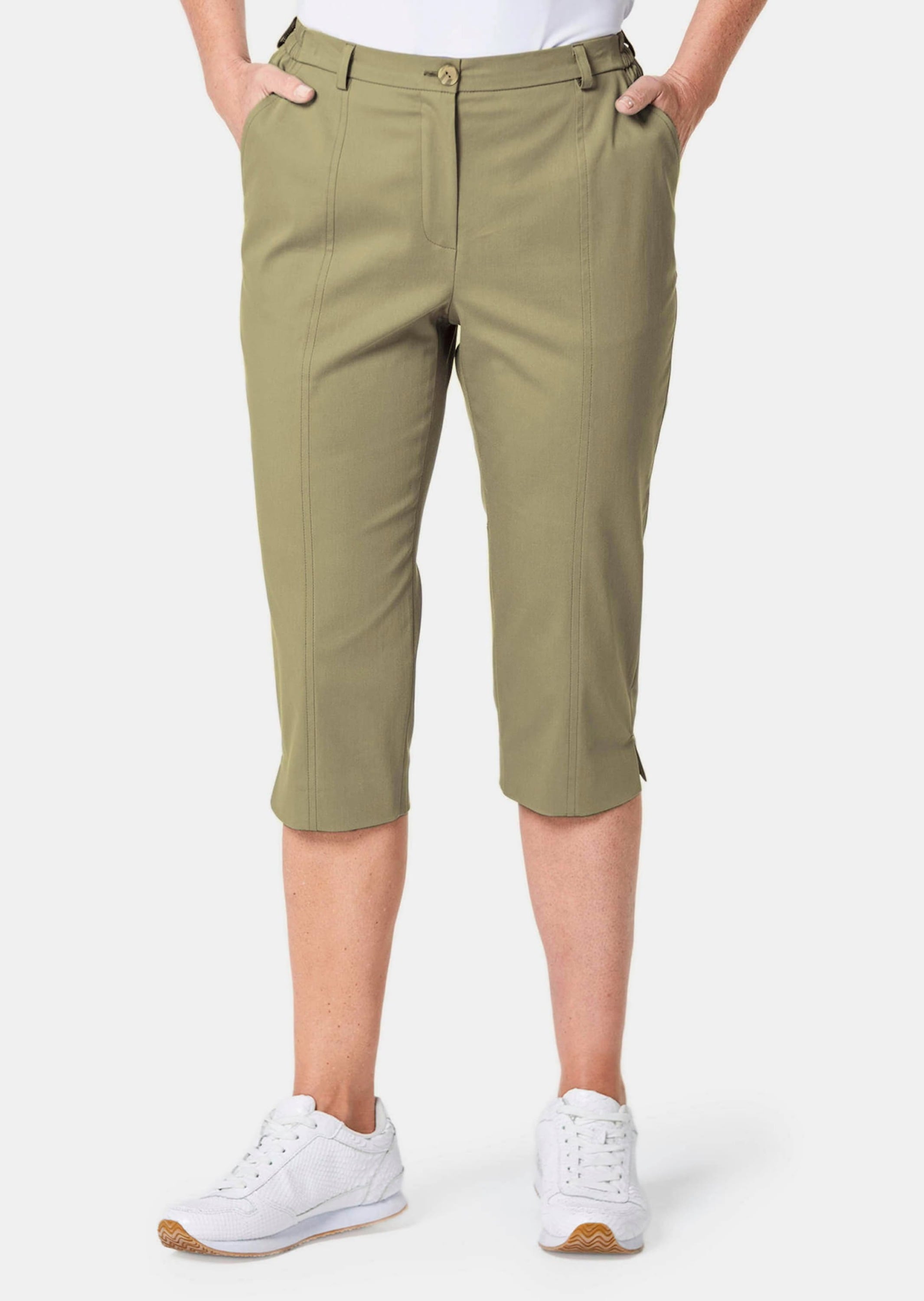 GOLDNER Caprihose »Verkürzte Satinhose Sportive Capri-Hose aus trageangenehmen Satin«