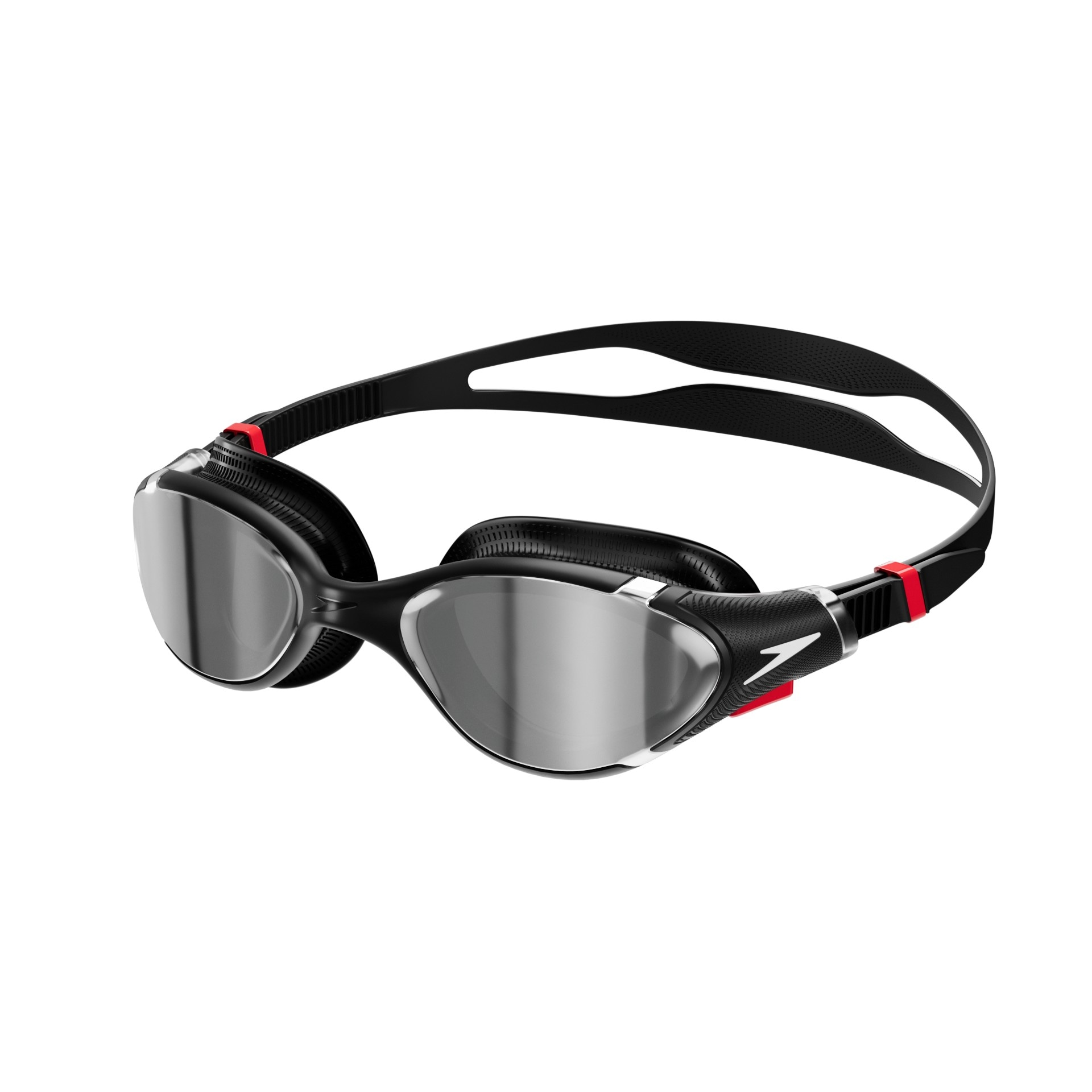 SPEEDO Schwimmbrille "Biofuse 2.0 Mirror", schwarz, Sportbrillen, für Erwachsene, mit patentiertem Druckknopf-Mechanismus