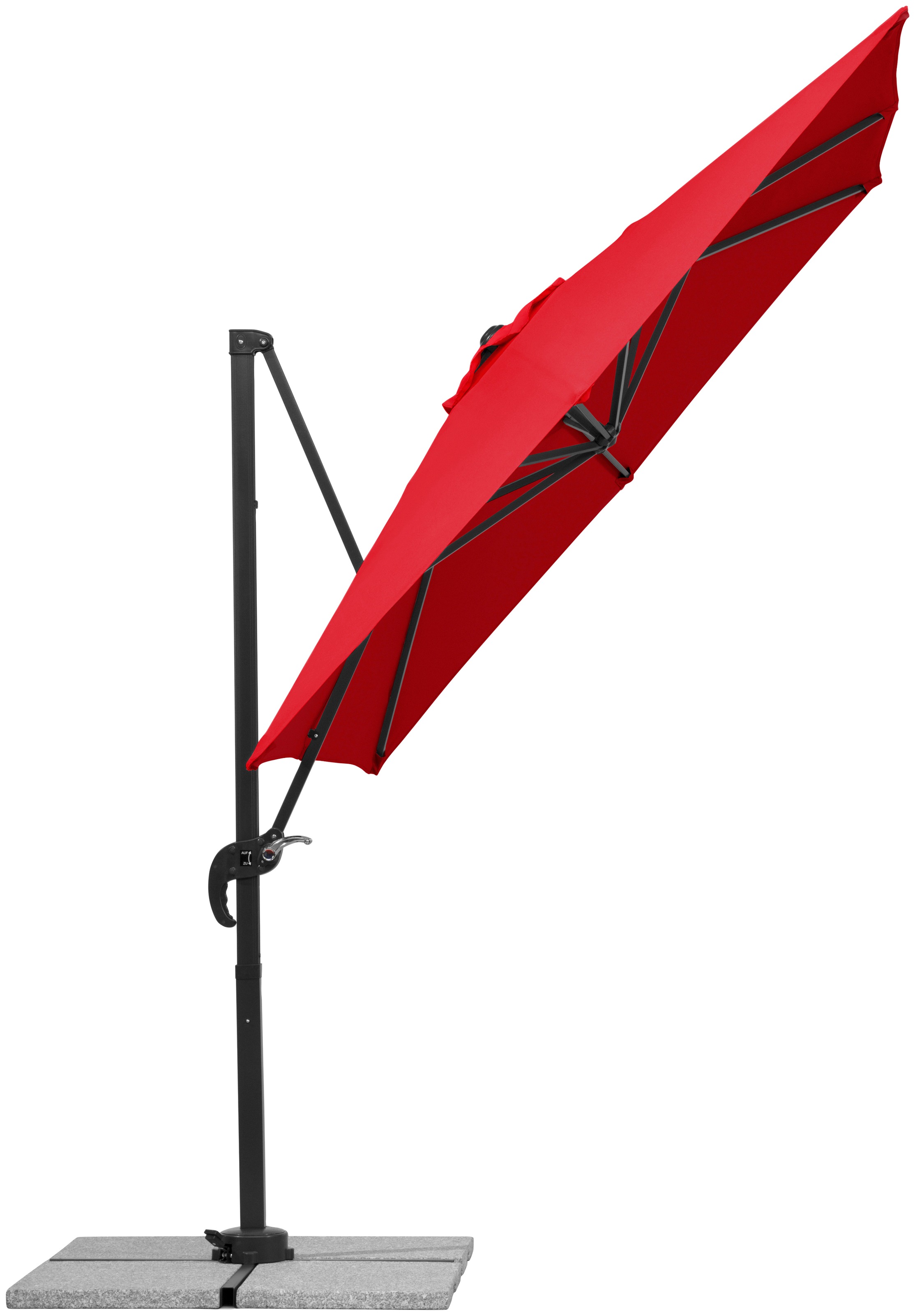 Schneider Schirme Ampelschirm »Rhodos Junior«, ØxH: 230x230 cm, Alu/Polyester, inkl. Plattenständer/Schutzhülle