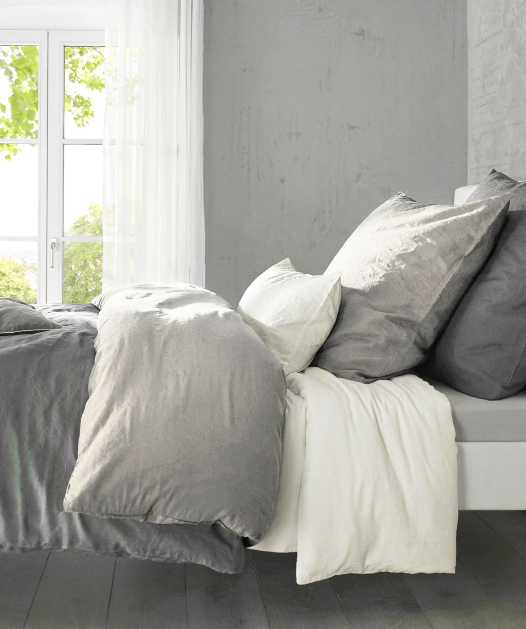 fleuresse Bettwäsche "Provence in Gr. 135x200, 155x220 oder 200x200 cm" 2 Stk. Halbleinen, 50% Baumwolle, 50% Leinen, Gr. 135x200, 155x220, 200x200cm
