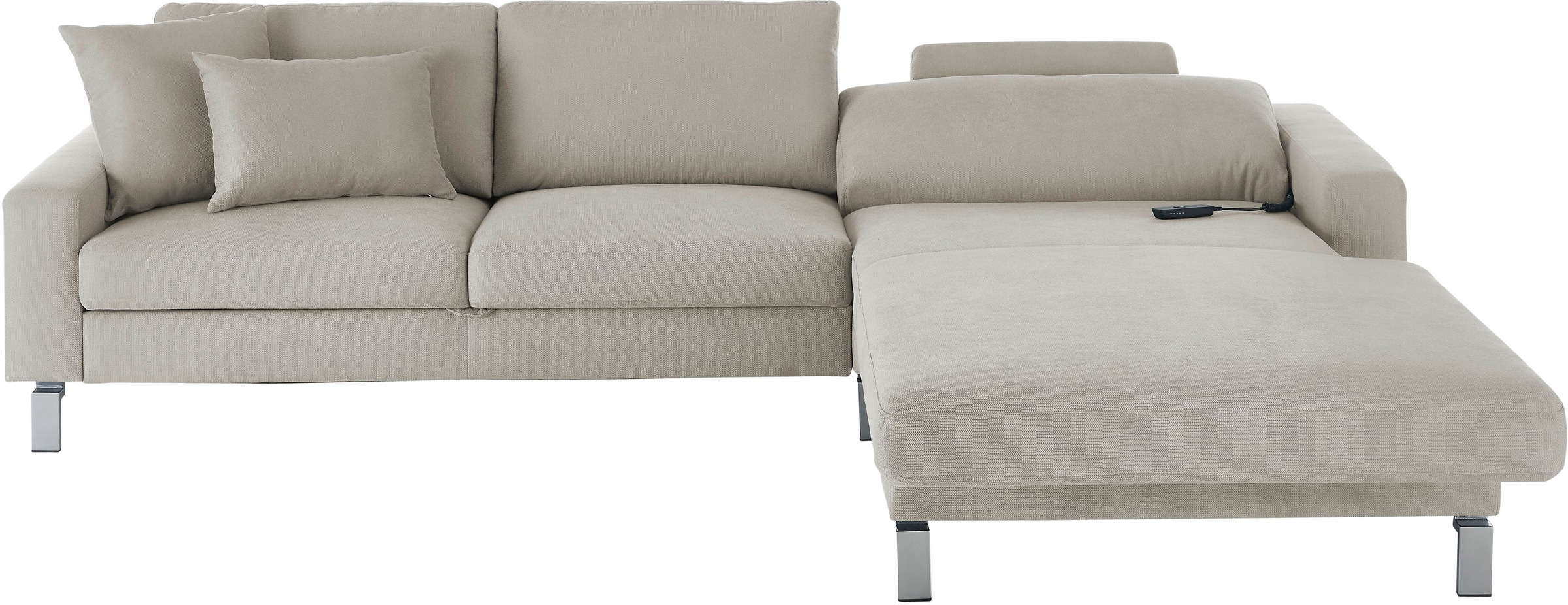 Thumbnail - 3C Candy Ecksofa "Lecce, wahlweise PUR-Schaumstoff oder Tonnentaschenfederkern" Bett im 2,5-Sitzer, teilmotorische Schla...