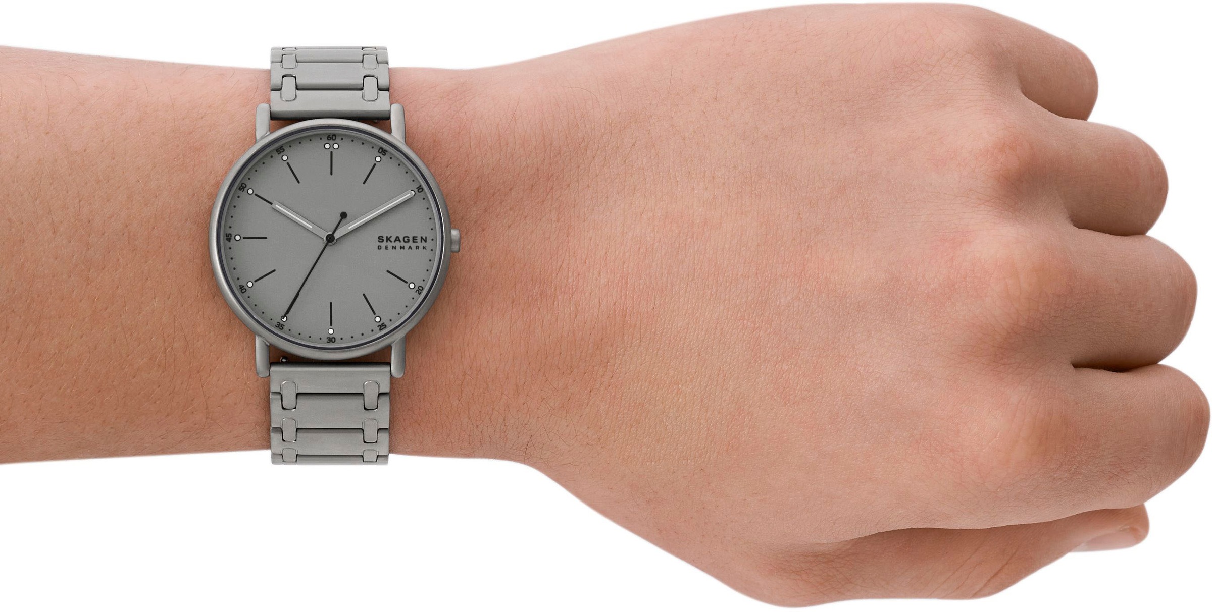 Skagen Quarzuhr »SIGNATUR«, Armbanduhr, Herrenuhr, Damenuhr, analog, Edelstahlarmband
