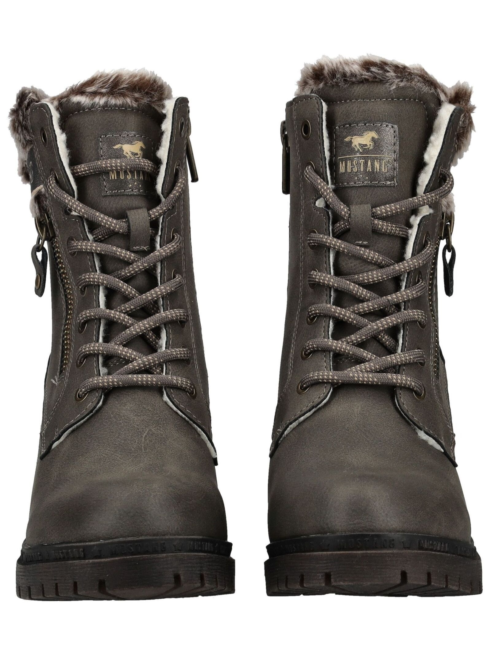 High-Heel-Stiefelette MUSTANG SHOES "Mustang Shoes Stiefelette Lederimitat/Textil", Damen, Gr. 38, lava, Lederimitat, Textil, Schuhe 2