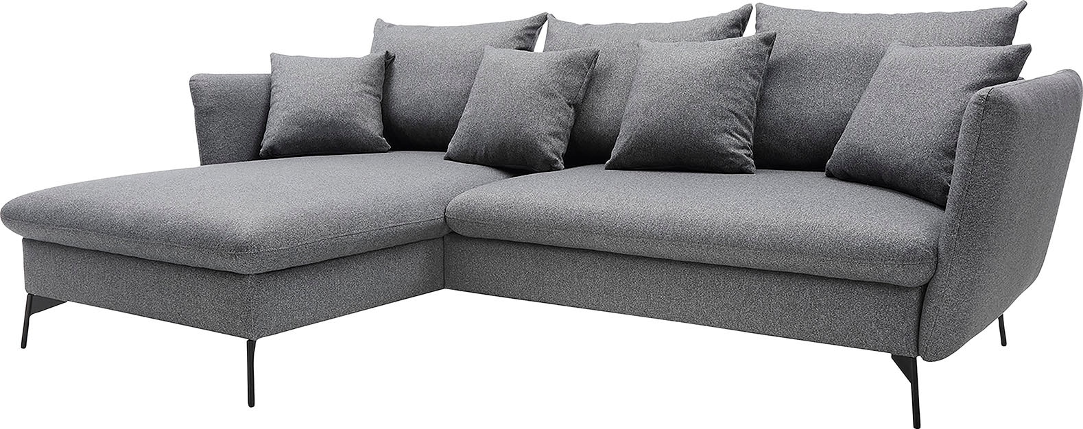 andas Ecksofa »LIVORNO,258 cm, L-Form,«, Schlaffunktion u. Bettkasten (139/224cm), Samt, Struktur, Webstoff