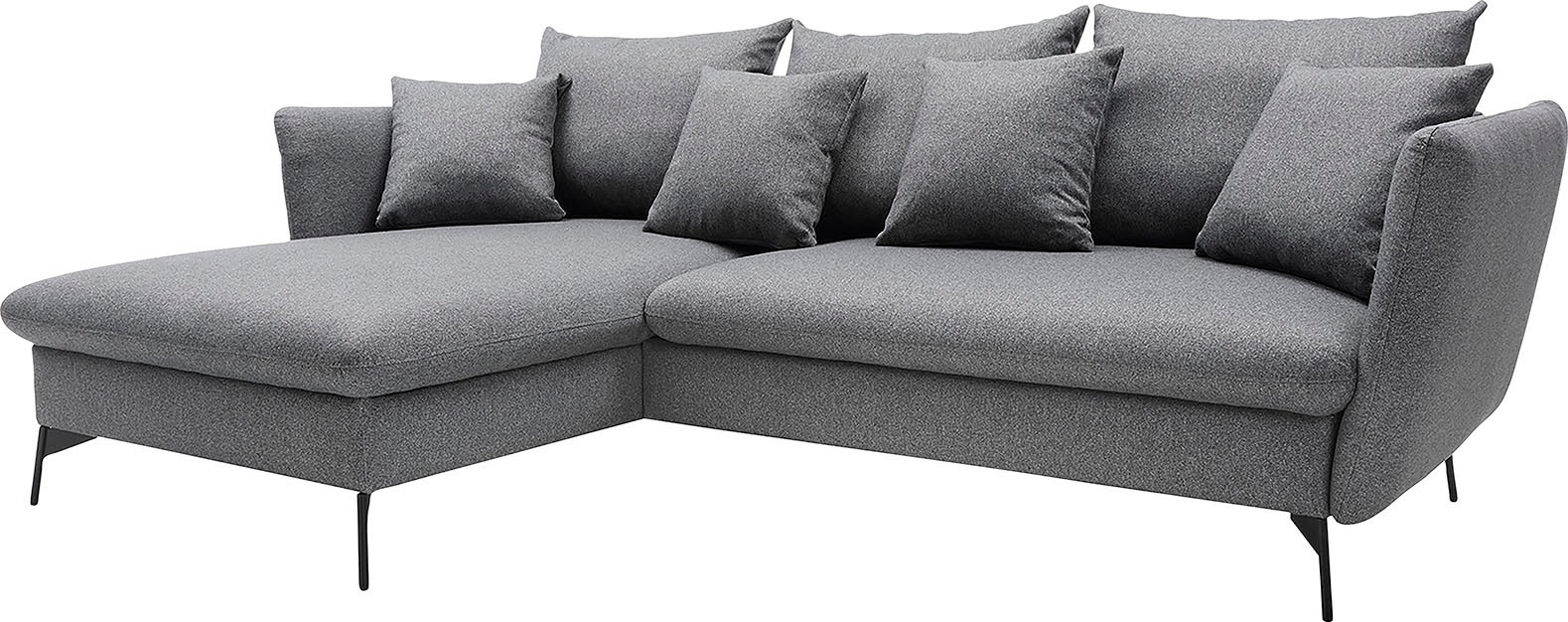 Thumbnail - andas Ecksofa "LIVORNO,258 cm, L-Form,", Schlaffunktion u. Bettkasten (139/224cm), Samt, Struktur, Webstoff