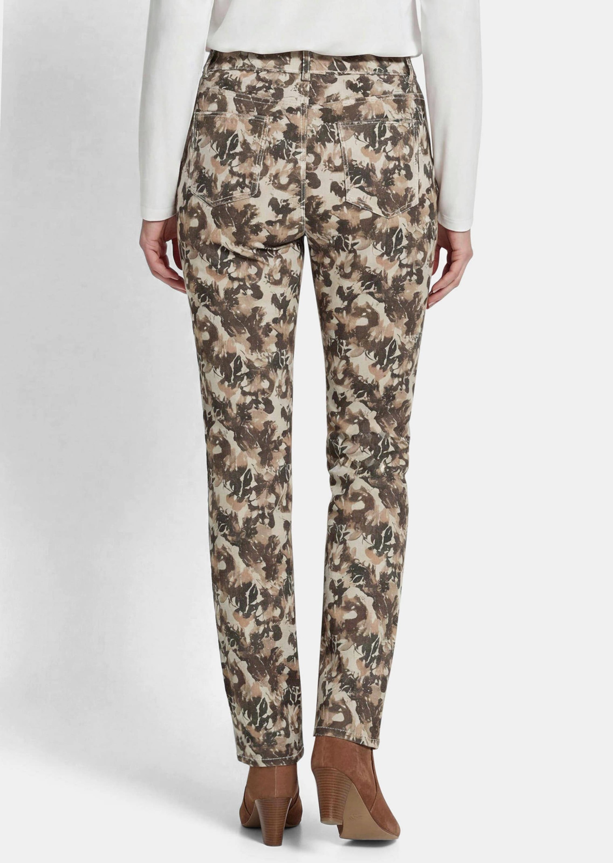 GOLDNER 2-in-1-Hose »Kurzgröße Druckhose LOUISA im Jeans-Look«  kombistarker Alloverprint