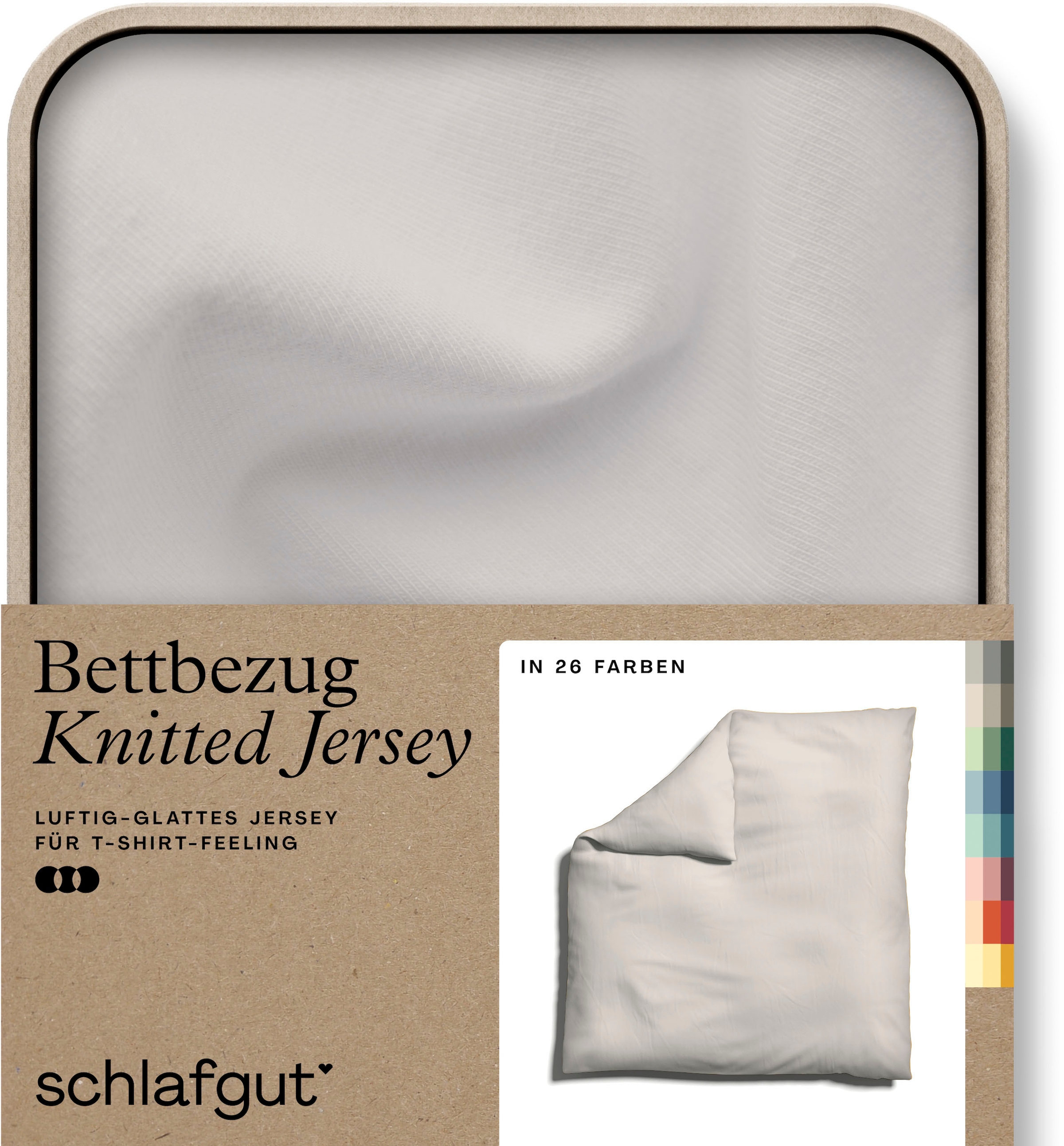 Schlafgut Bettbezug "Knitted Jersey uni, aus Bio-Baumwolle mit Elasthan, Reißverschluss", (1 St.), bügelfrei, Mix & Matc