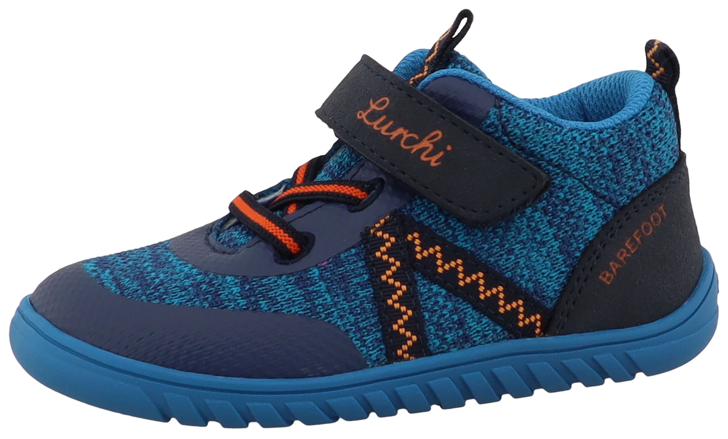 LURCHI Jungen Barfußschuh "Ban Barefoot", Gr. 26navy, Lederimitat, Textil, Schuhe, Outdoorschuh mit Klett, Größenschablone zum Download