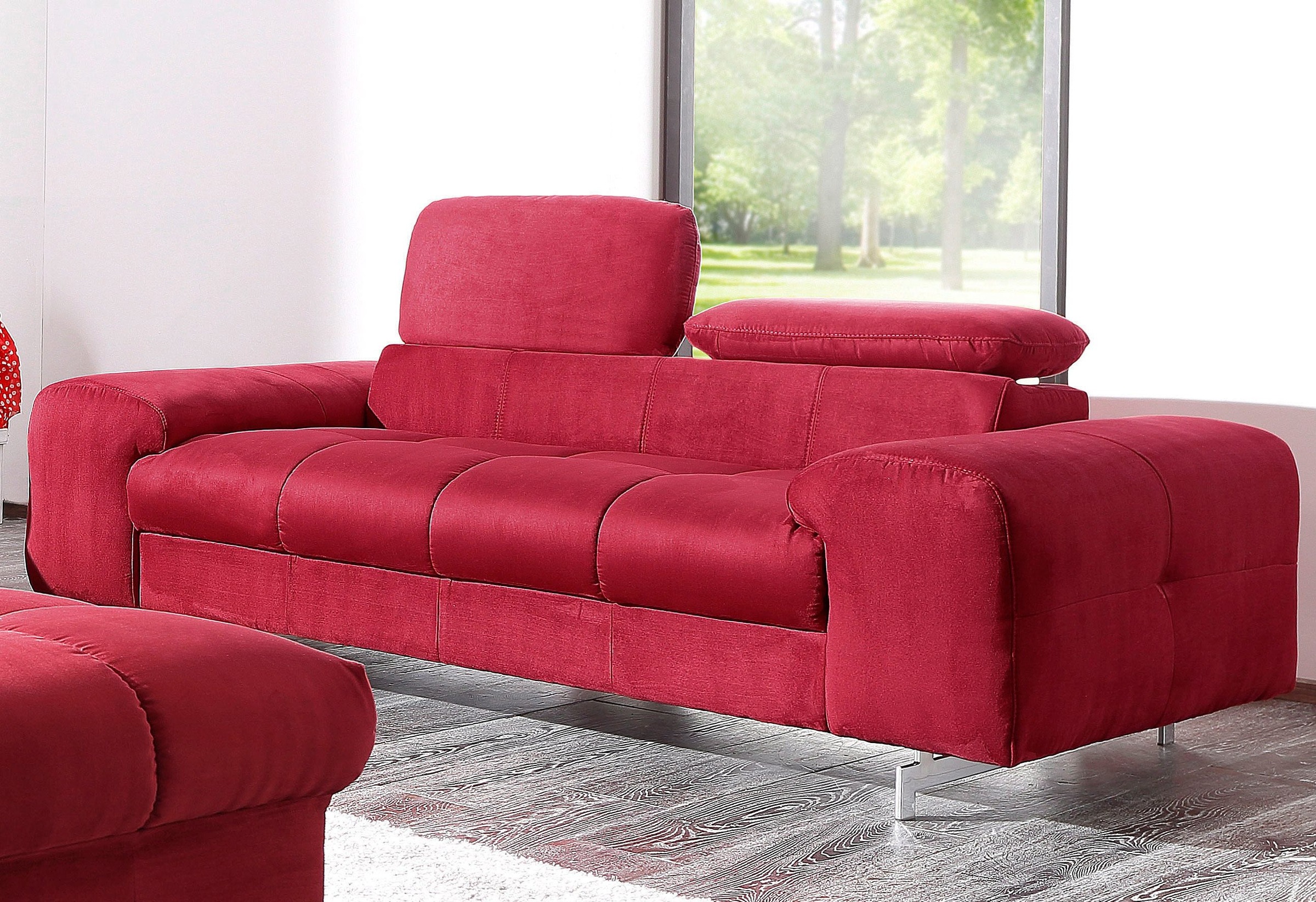 COTTA 2-Sitzer »Chef«, Big-Sofa mit Kopfteilverstellung, edle Metallkufen