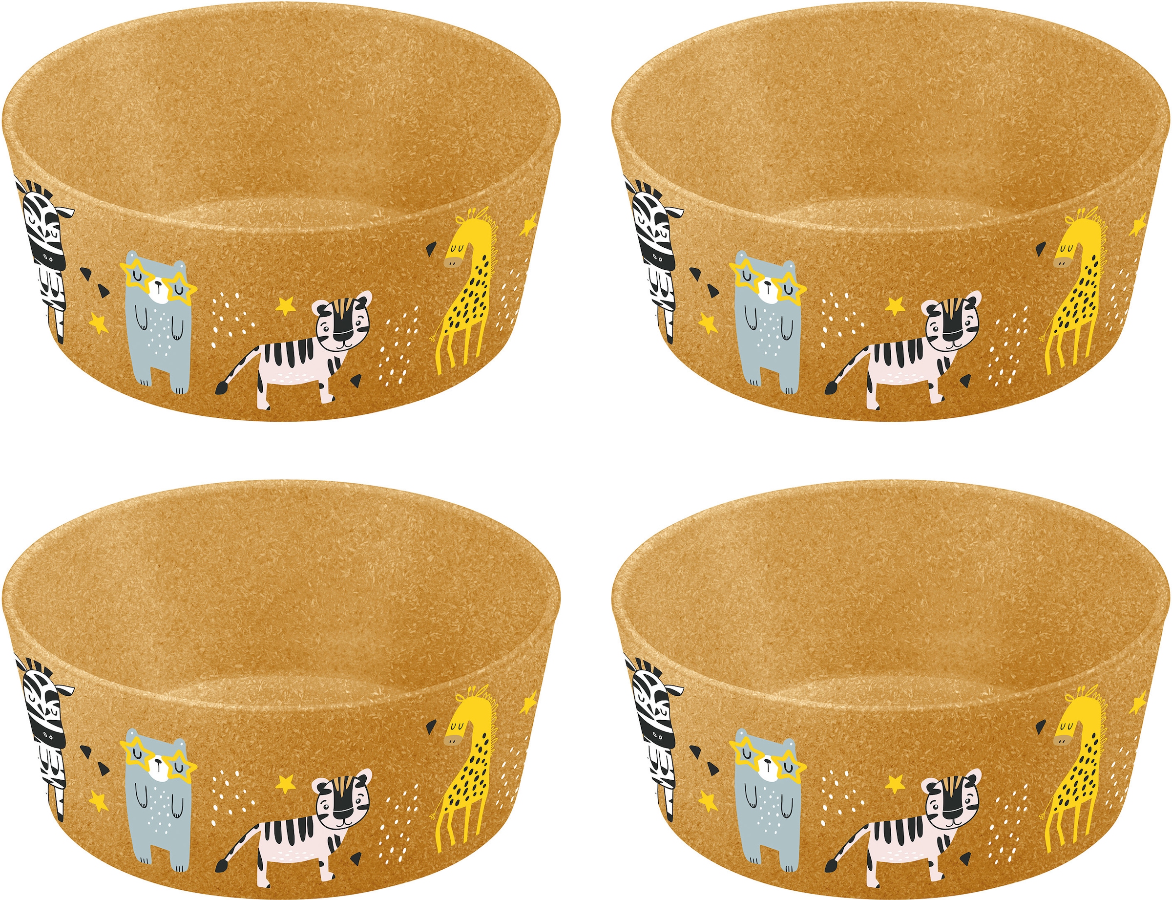 KOZIOL Kinderschale "CONNECT BOWL ZOO", 4 tlg., aus Kunststoff, 100% recycelbar, 100% made in Germany CO² neutral produz