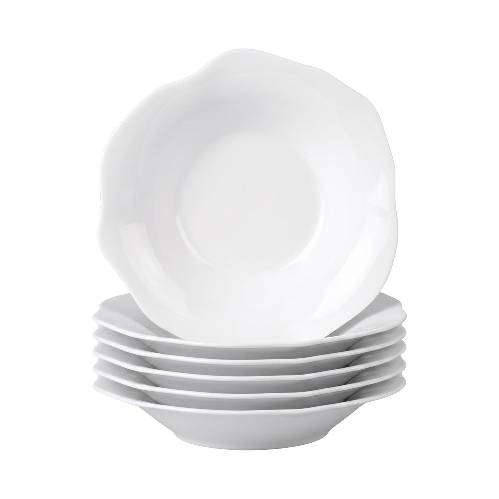 Villeroy & Boch Suppenteller "Suppenteller Pura ø 25,4 cm 6er Set weiß" Spülmaschinenfest, Mikrowellensicher