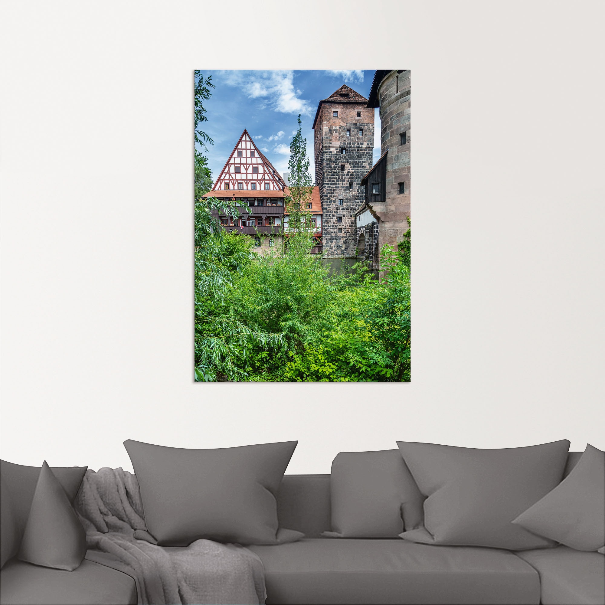 Artland Wandbild »NÜRNBERG Weinstadel WasserturmHenkersteg«, Nürnberg, (1 St.), als Alubild, Leinwandbild, Wandaufkleber oder Poster in versch. Größen