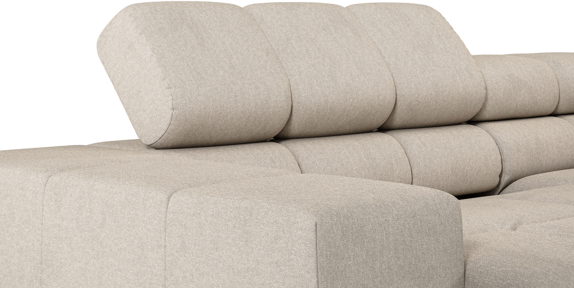 INOSIGN Ecksofa »Ancona, incl. Kopfteilverstellung + 3 Zierkissen, L-Form, bequem«, wahlweise motorische Sitztiefenverstellung, B/T(H: 249/215/70 cm