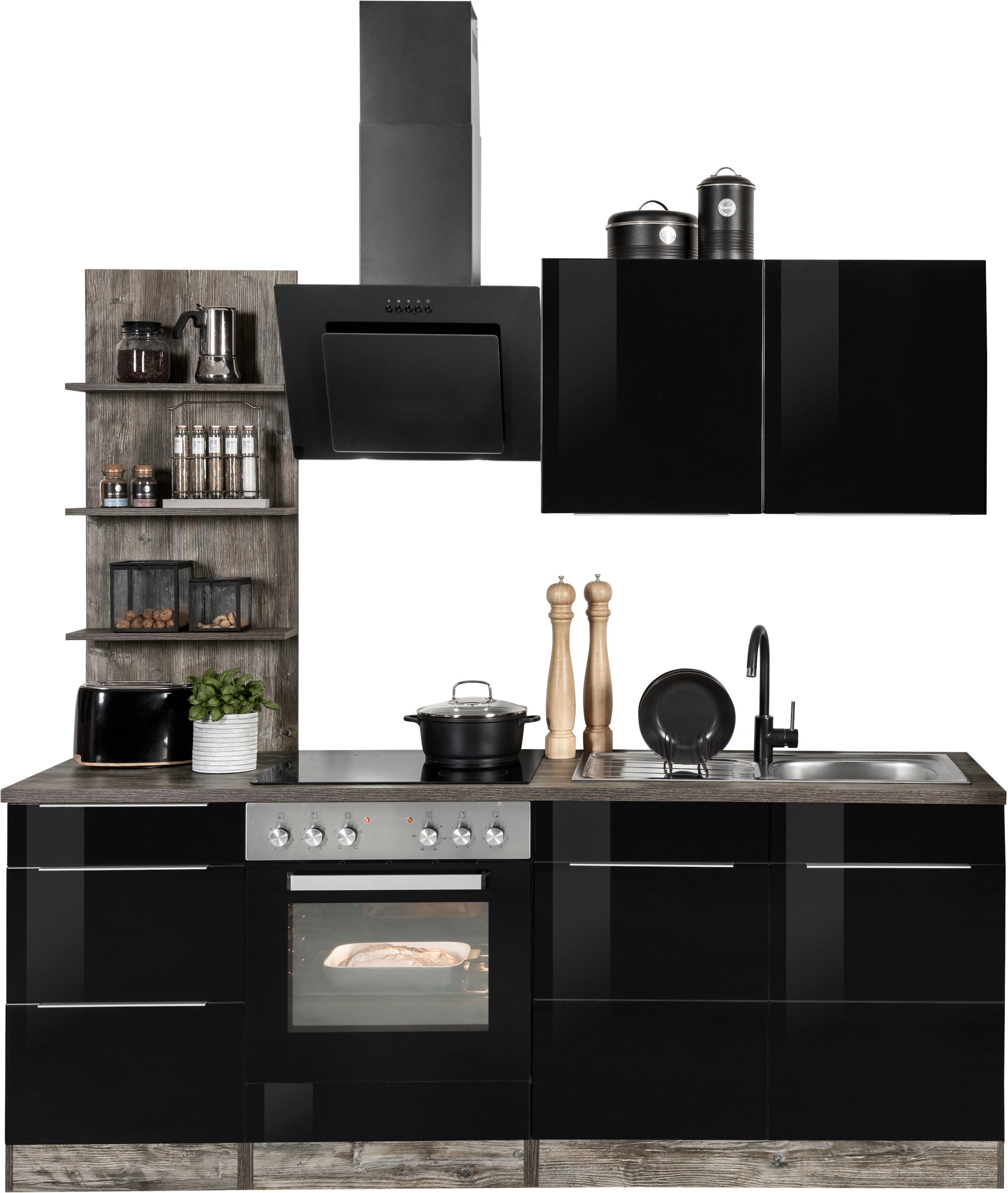 Küchenzeile »KS-Brindisi«, mit E-Geräten, Breite 210 cm