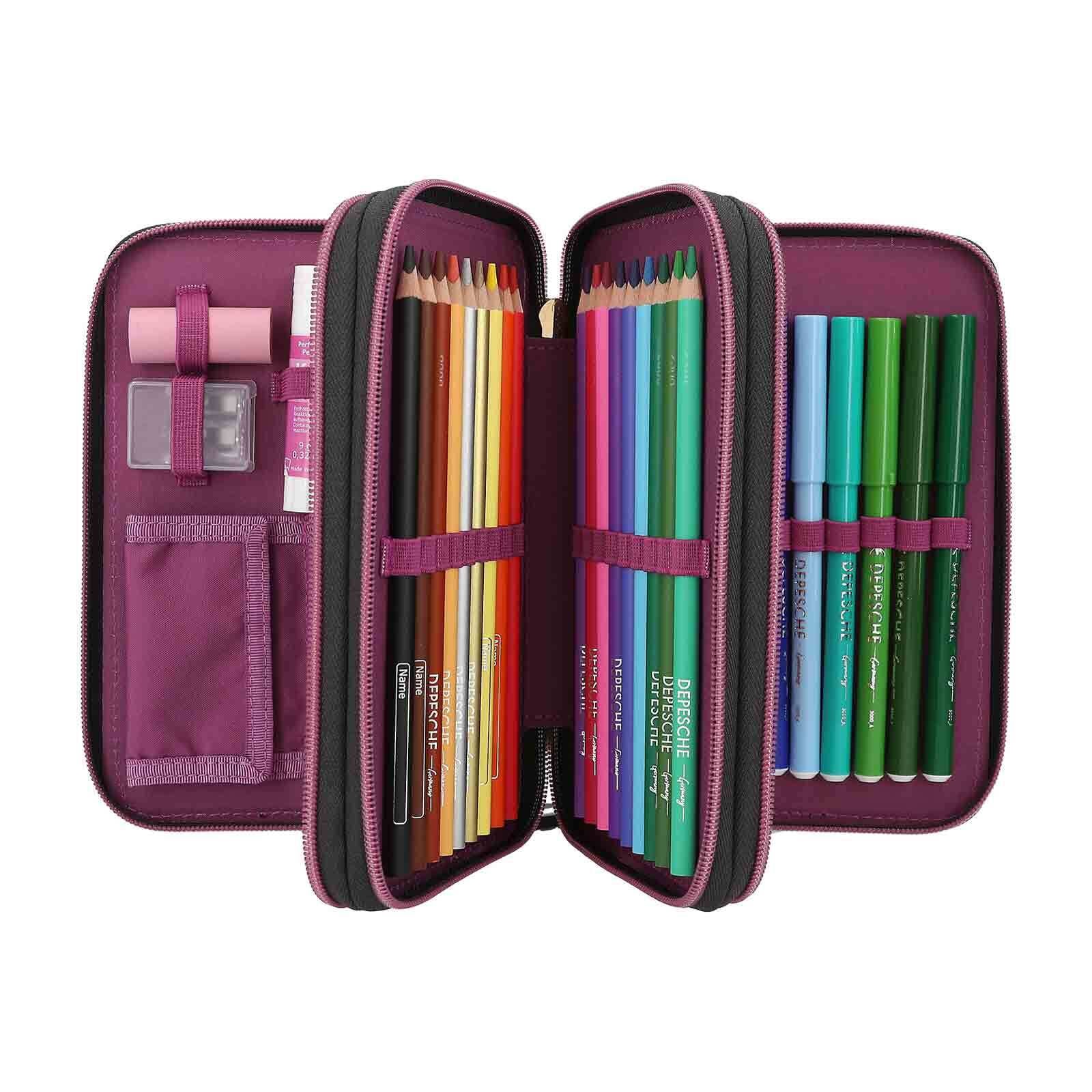 Depesche Buntstift »3-Fach Federtasche TOPModel 7,5 x 13 x 20 cm bunt«