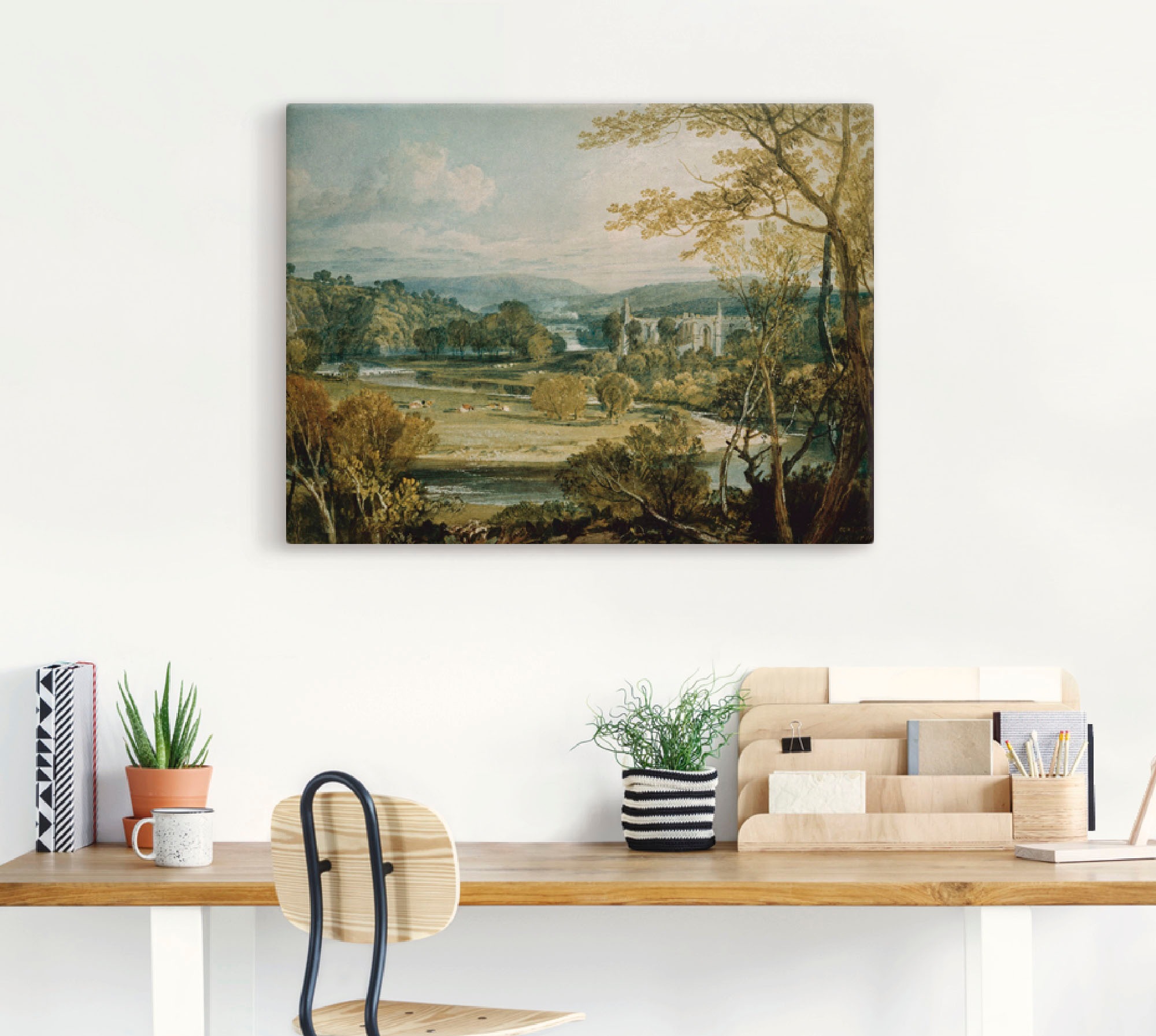 Artland Wandbild "Blick zur Bolton Abbey, Yorkshire. 1809", Wiesen & Bäume, günstig online kaufen