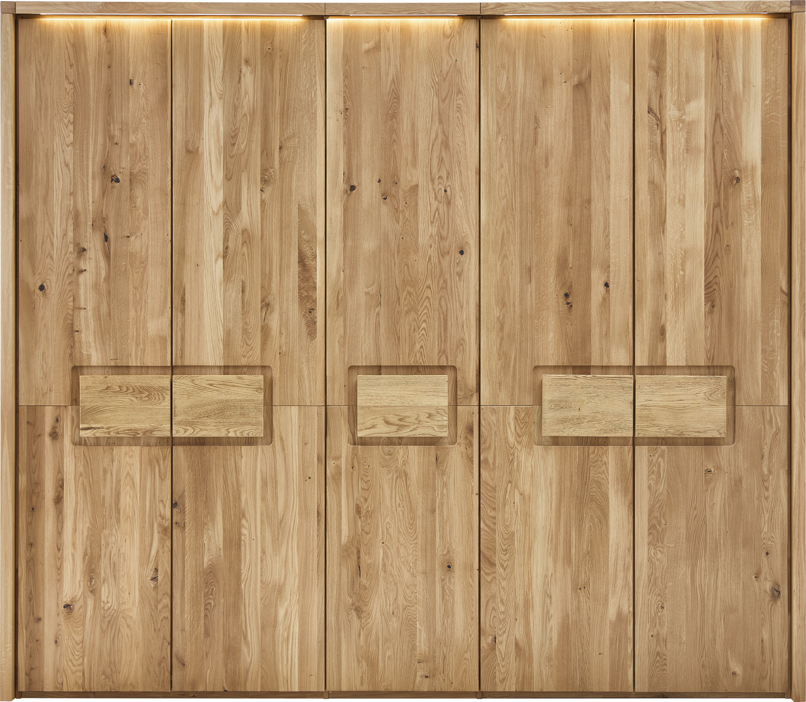 Home affaire Kleiderschrank "Ambroise, aus Wildeiche, inkl. Passepartout" Massivholz-Kleiderschrank, im 50 cm Raster planbar