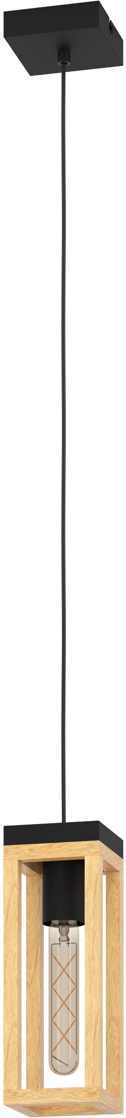 EGLO Hängeleuchte »NAFFERTON«, Hängeleuchte in schwarz und braun aus Stahl,  Holz - exkl. E27 - 40W | BAUR