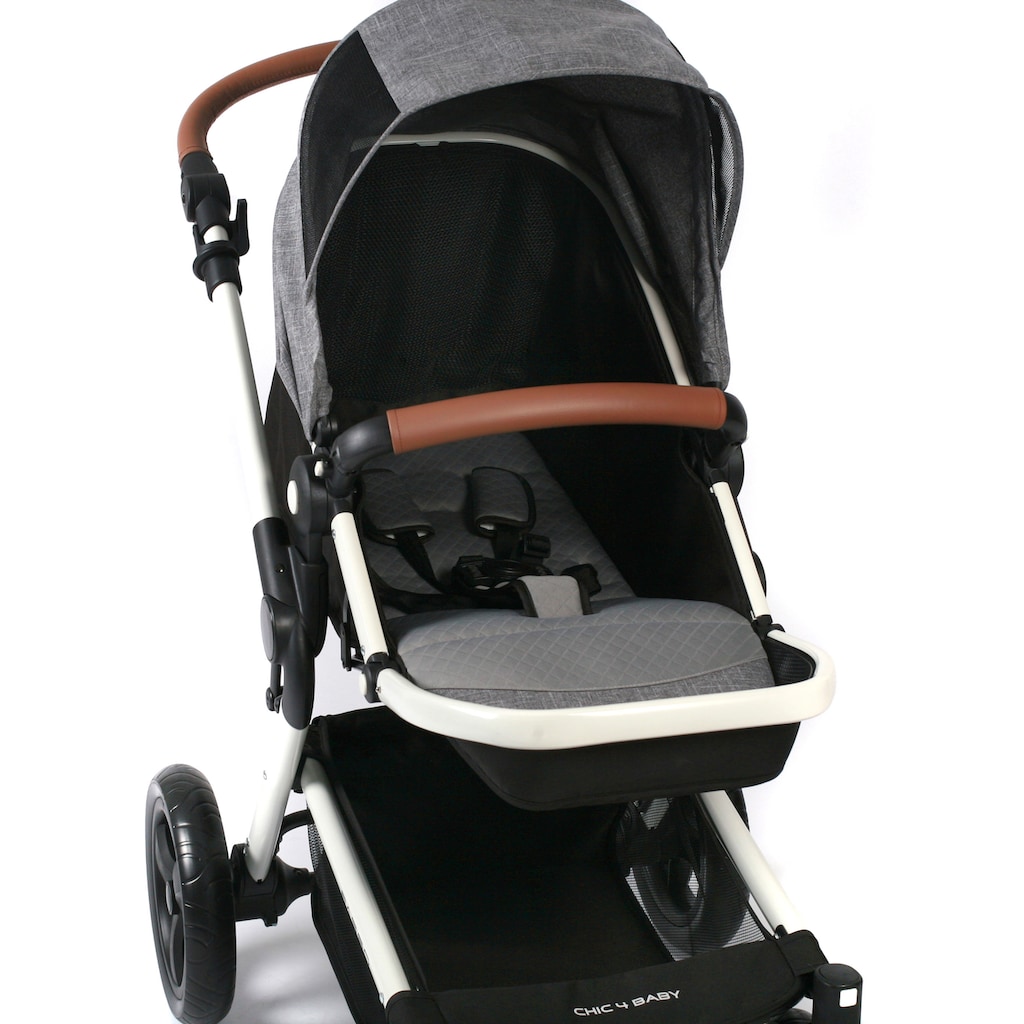 CHIC4BABY Kombi-Kinderwagen »Passo, Melange Grau«, 15 kg