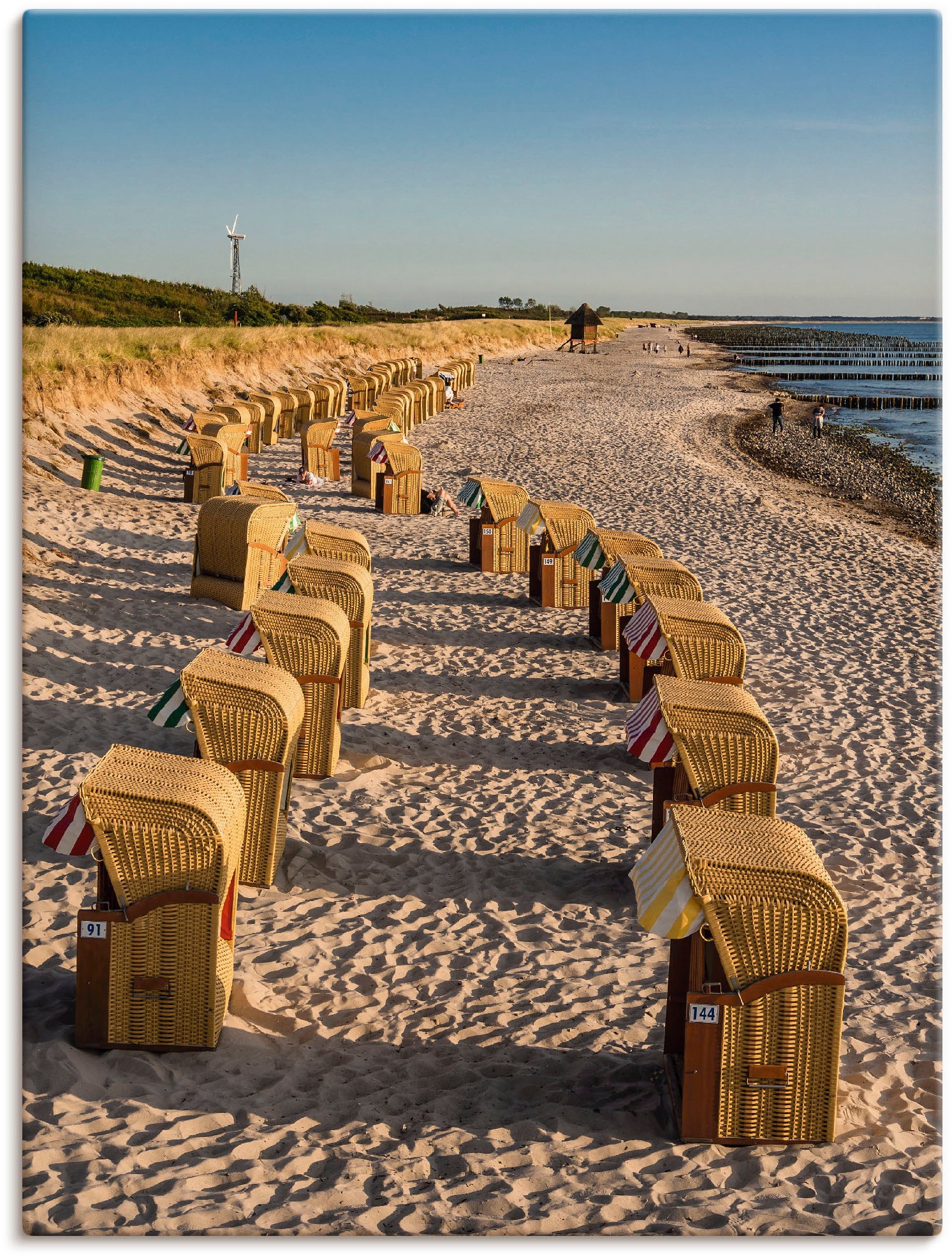 Artland Leinwandbild »Strandkörbe Ostseeküste in Wustrow«, Gewässer, (1 St.), auf Keilrahmen gespannt