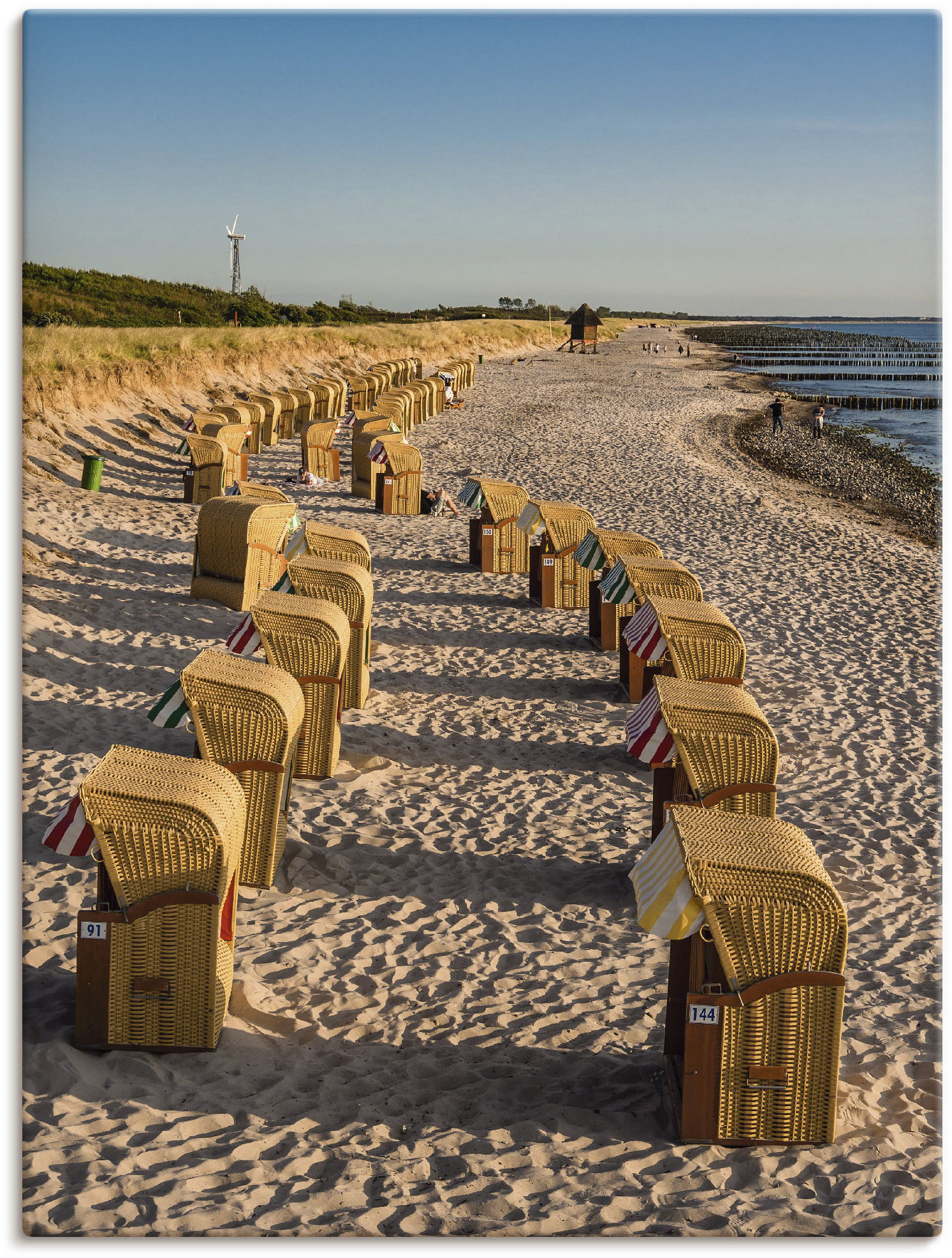 Artland Leinwandbild "Strandkörbe Ostseeküste in Wustrow" Gewässer 1 Stk. tlg. auf Holzrahmen gespannt